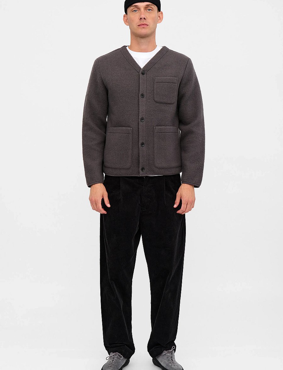 Anerkjendt - AKSIGURD BOILED WOOL OVERSHIRT - overshirts - magnet - 3
