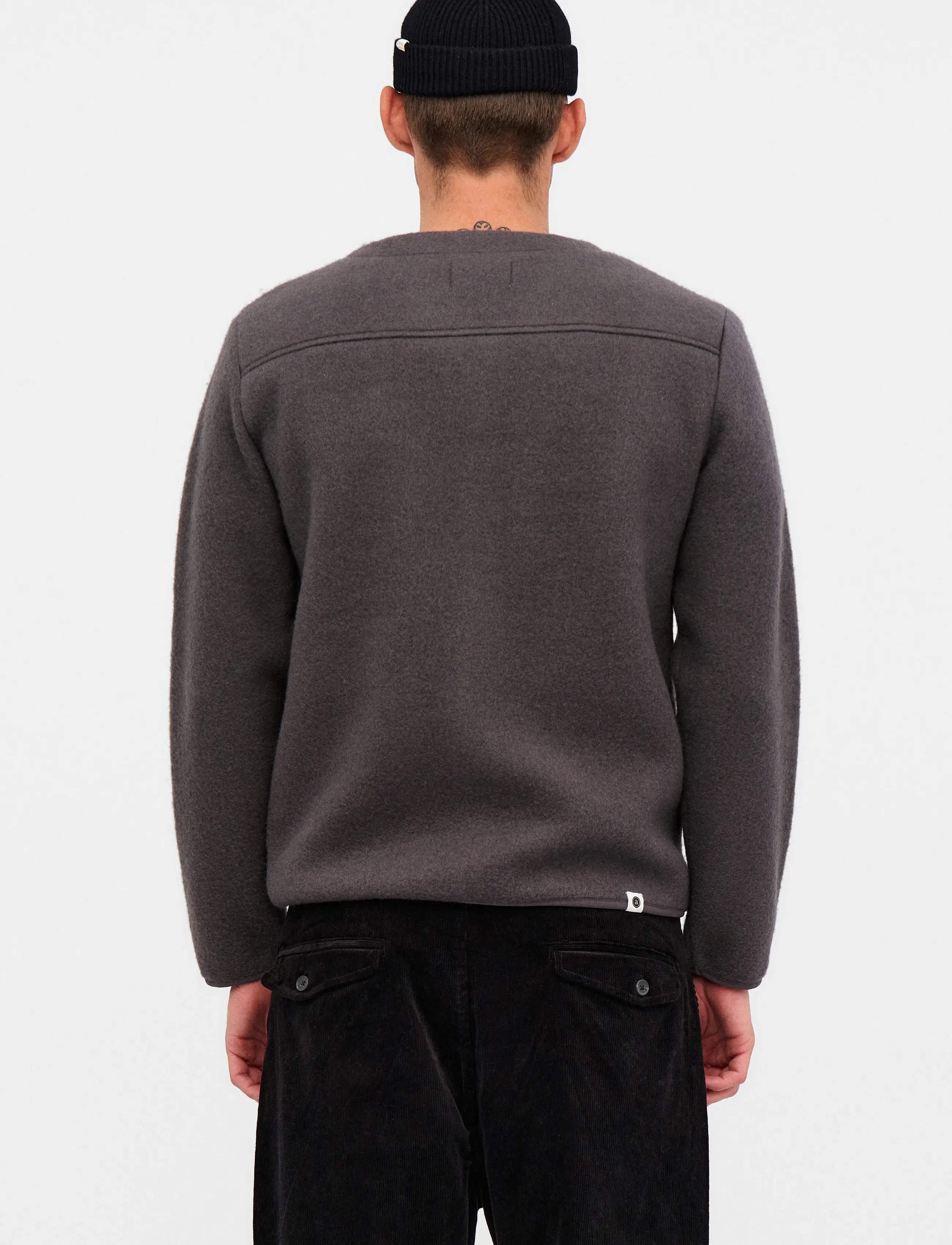 Anerkjendt - AKSIGURD BOILED WOOL OVERSHIRT - overshirts - magnet - 4
