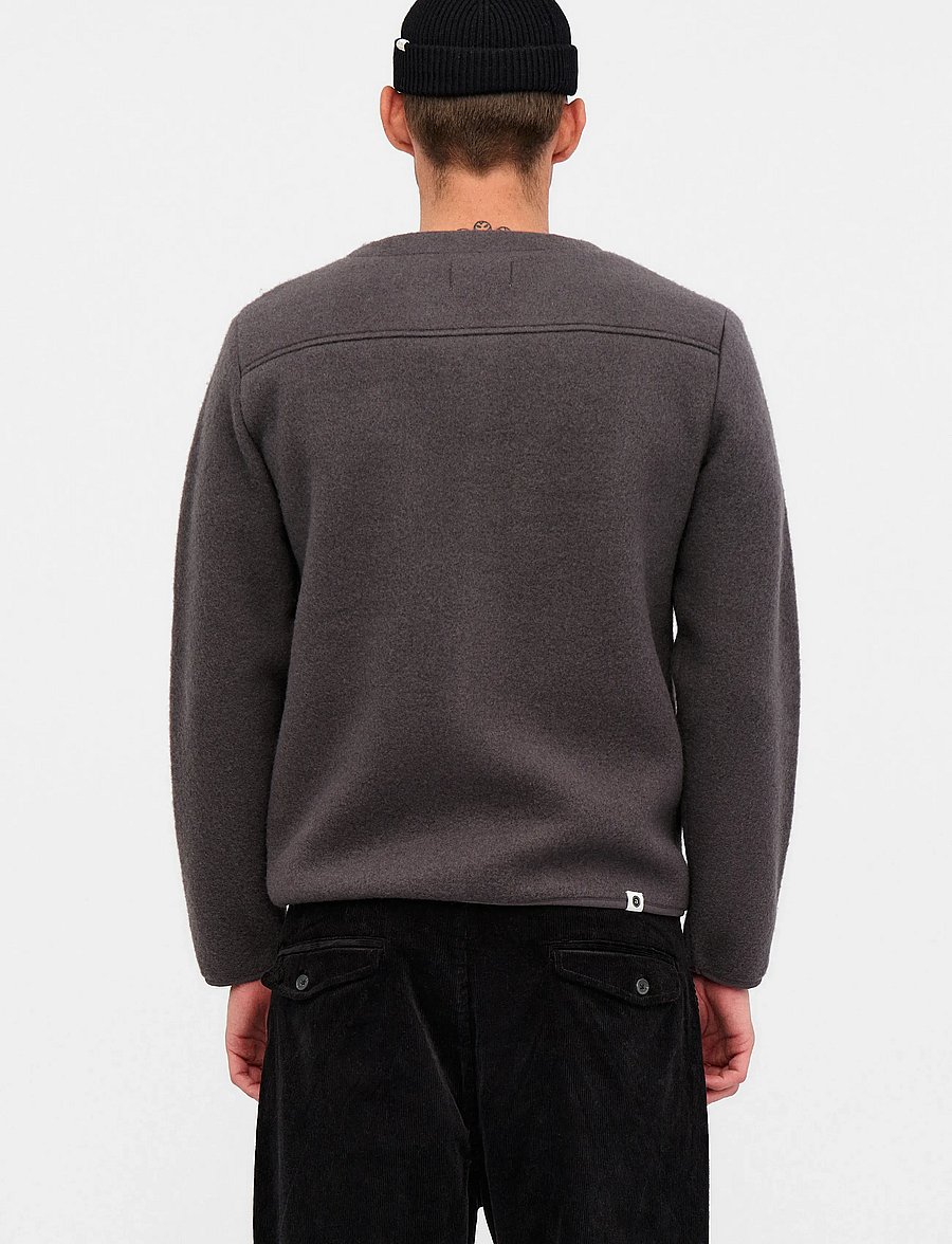 Anerkjendt - AKSIGURD BOILED WOOL OVERSHIRT - overshirts - magnet - 4