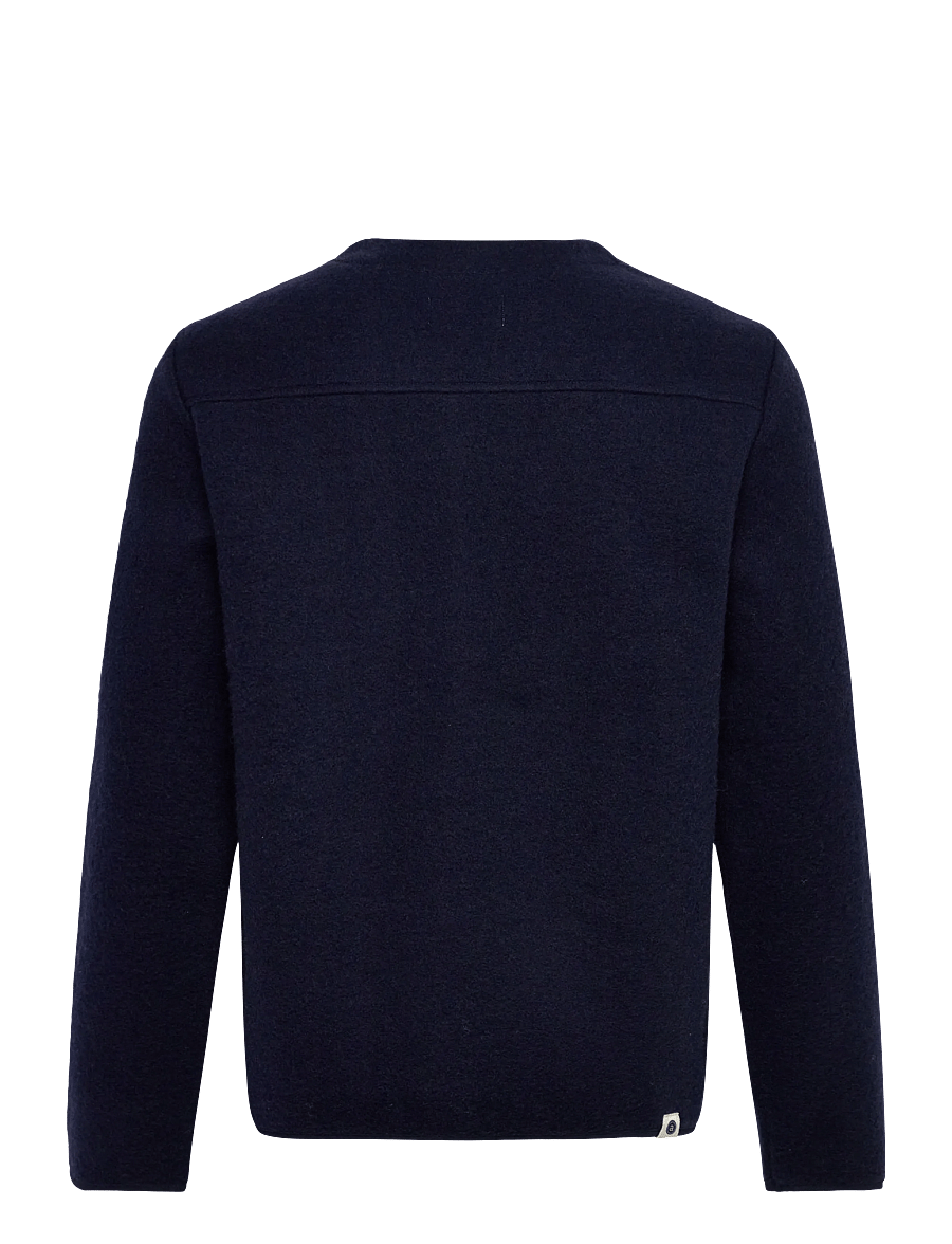 Anerkjendt - AKSIGURD BOILED WOOL OVERSHIRT - cardigans - sky captain - 1
