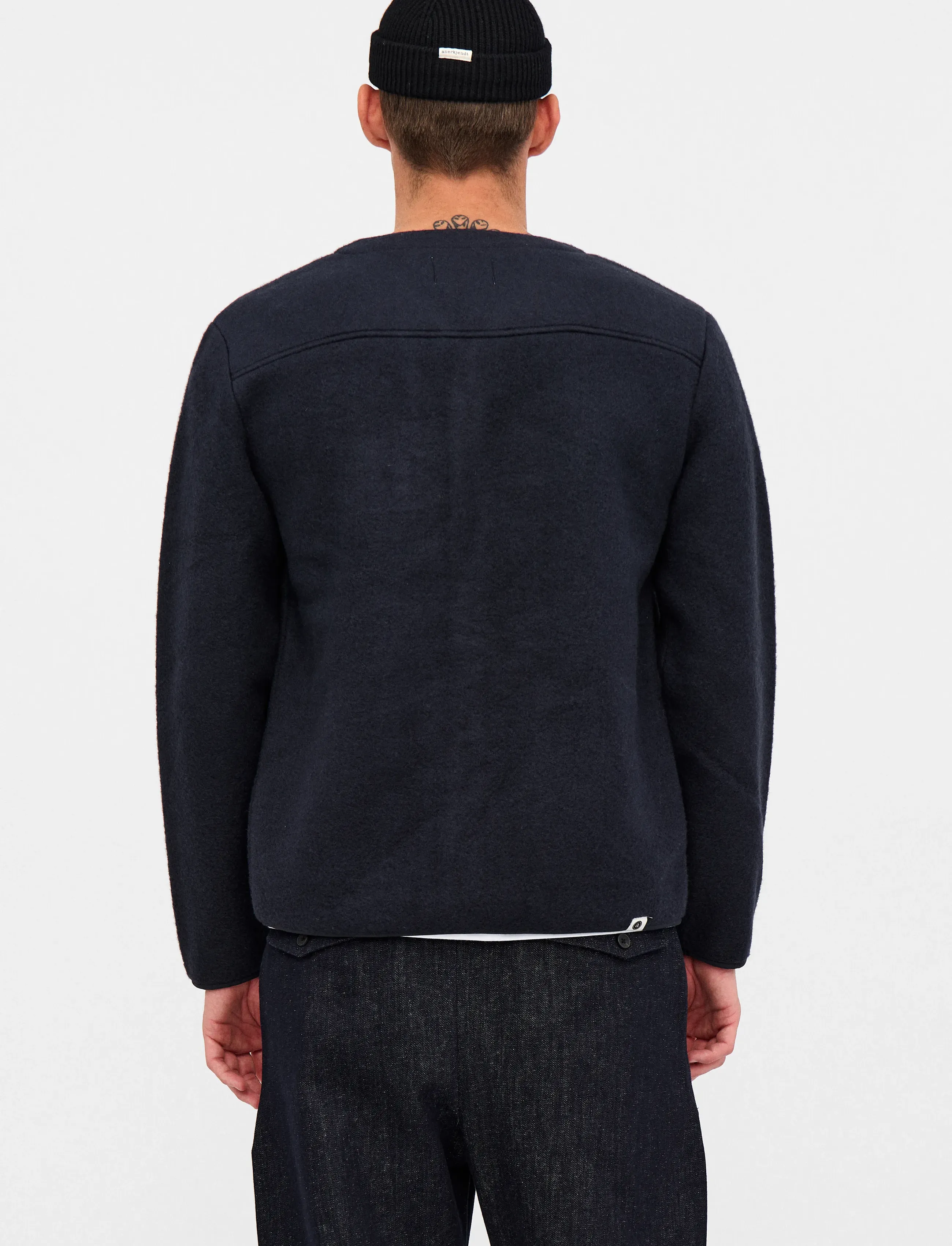 Anerkjendt - AKSIGURD BOILED WOOL OVERSHIRT - Überhemden - sky captain - 3