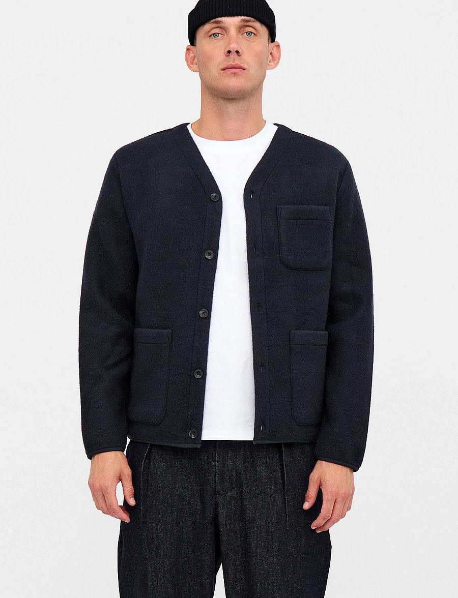 Anerkjendt - AKSIGURD BOILED WOOL OVERSHIRT - Überhemden - sky captain - 0