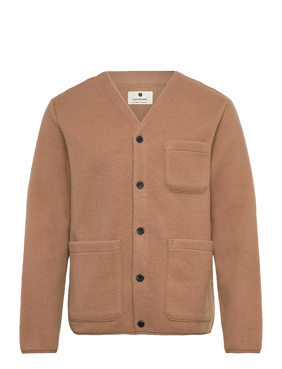 Anerkjendt - AKSIGURD BOILED WOOL OVERSHIRT - koftor - tiger´s eye - 0