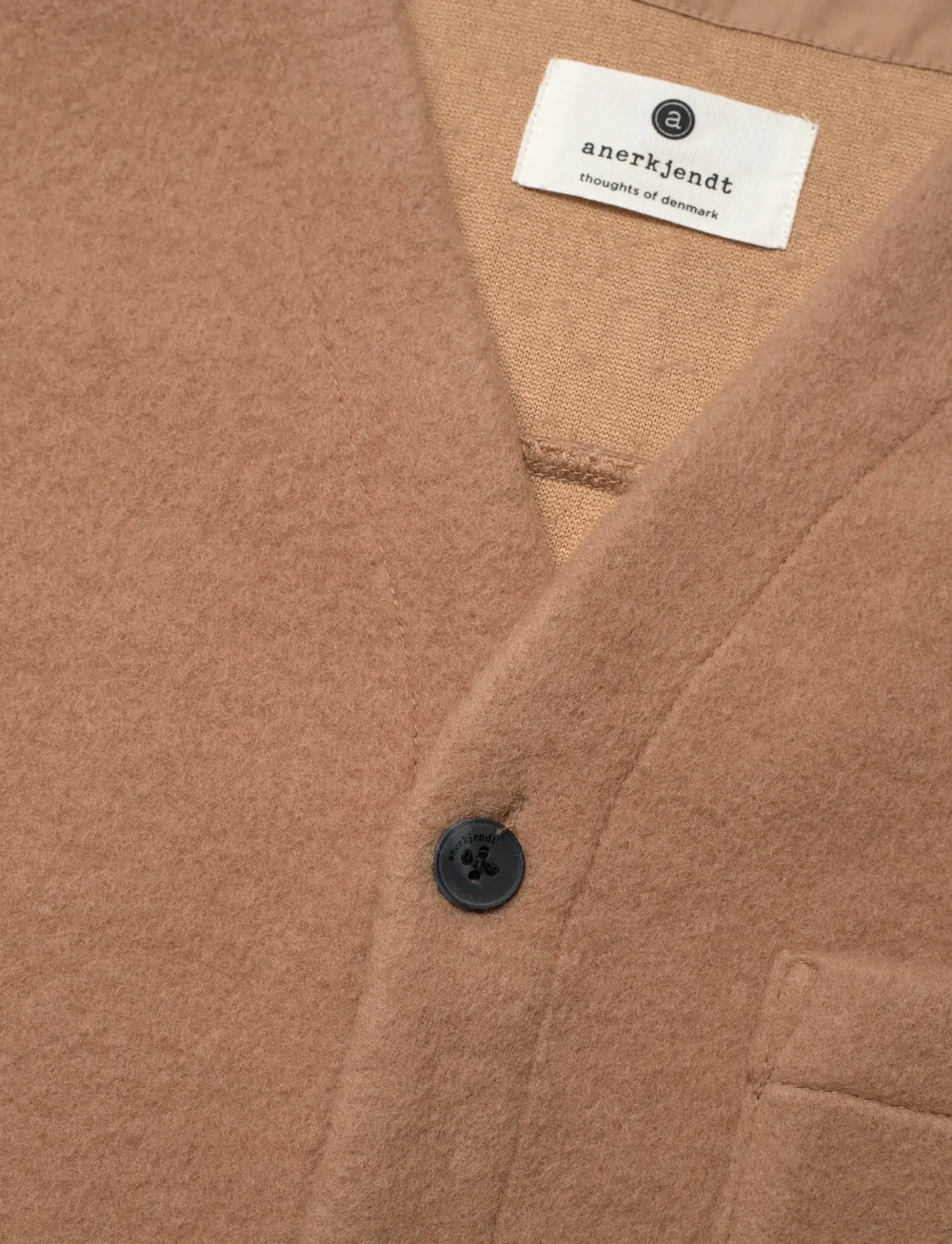 Anerkjendt - AKSIGURD BOILED WOOL OVERSHIRT - cardigans - tiger´s eye - 2