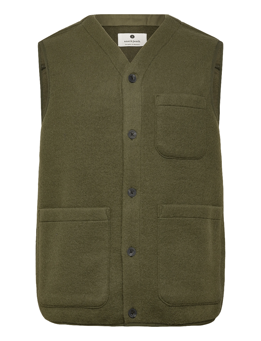 Anerkjendt - AKRAMSUS BOILED WOOL - veste - forest night - 0
