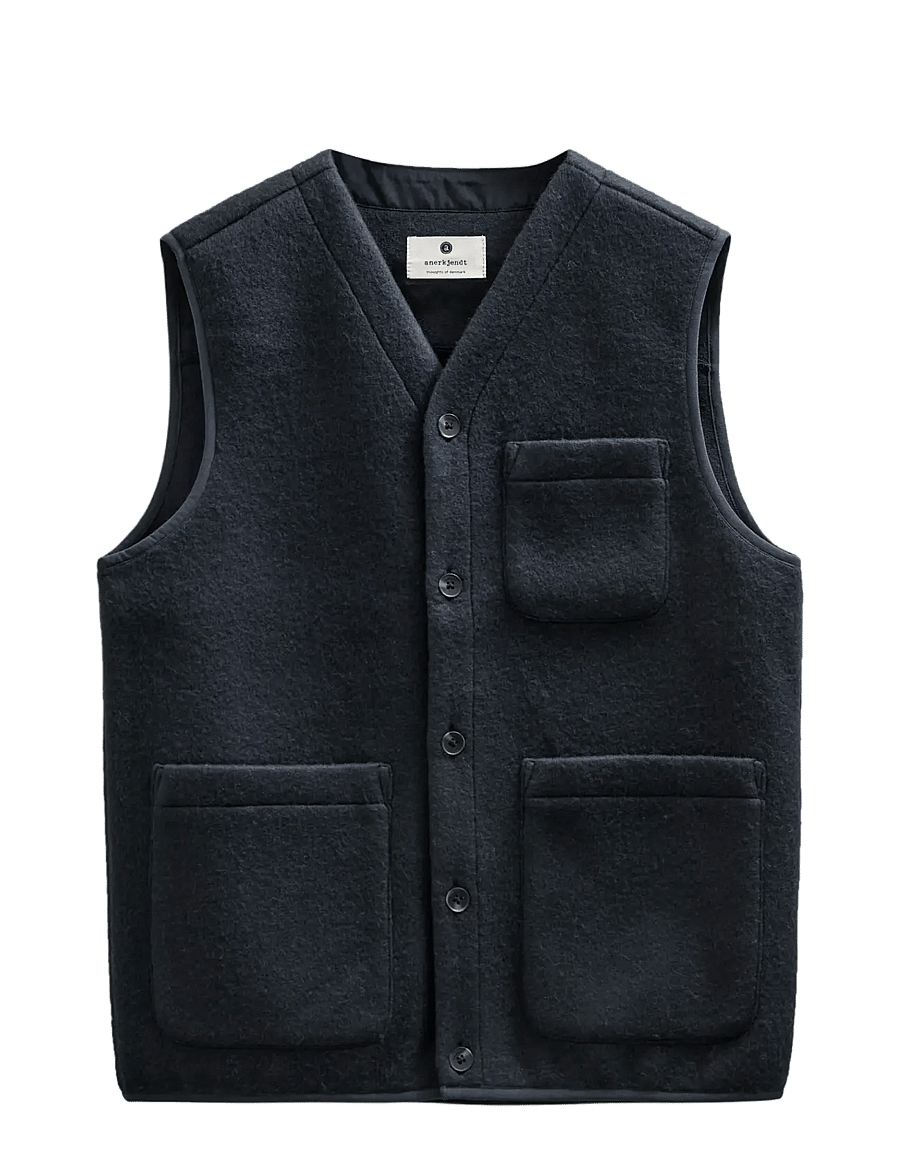 Anerkjendt - AKRAMSUS BOILED WOOL - vests - sky captain - 1