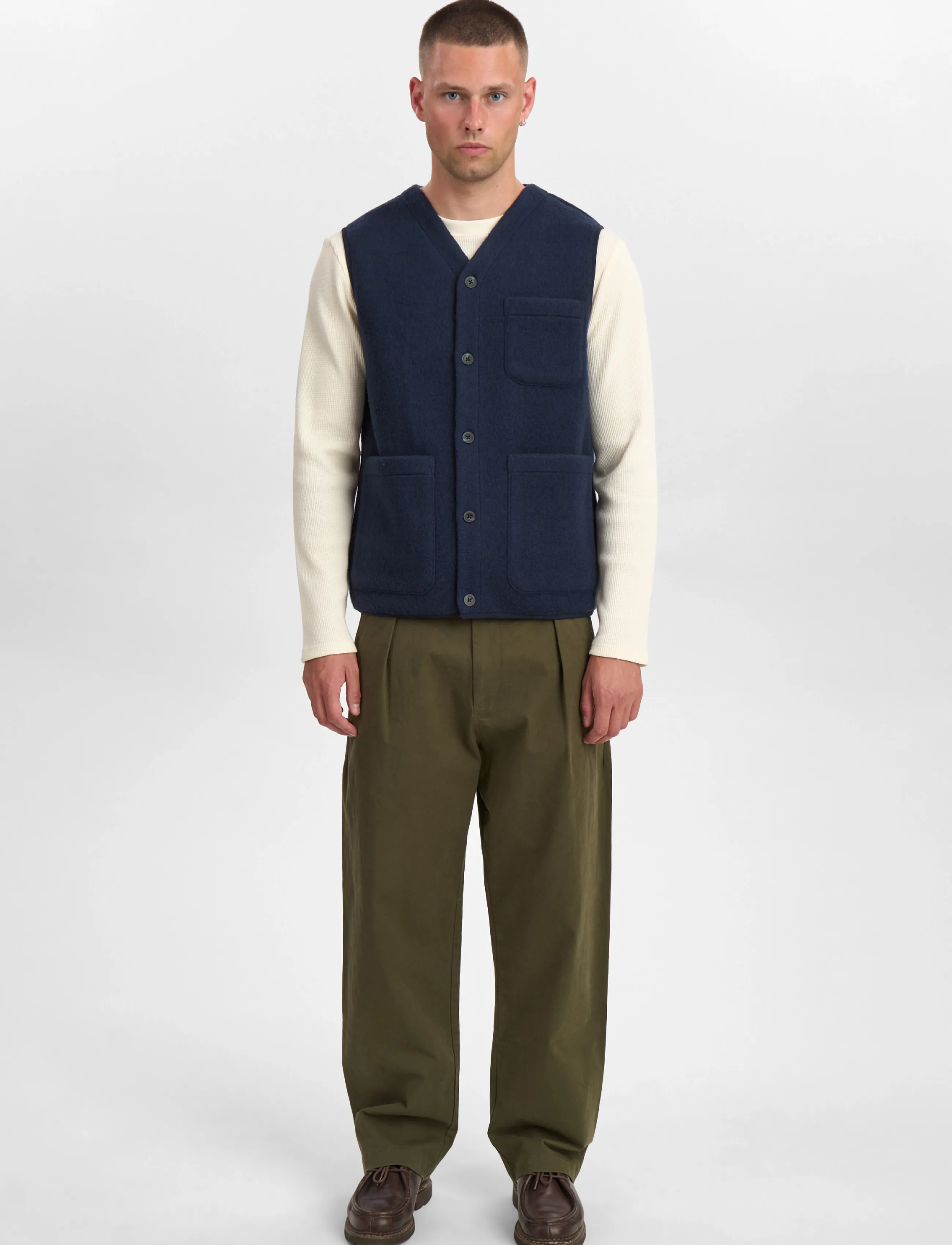 Anerkjendt - AKRAMSUS BOILED WOOL - vests - sky captain - 3