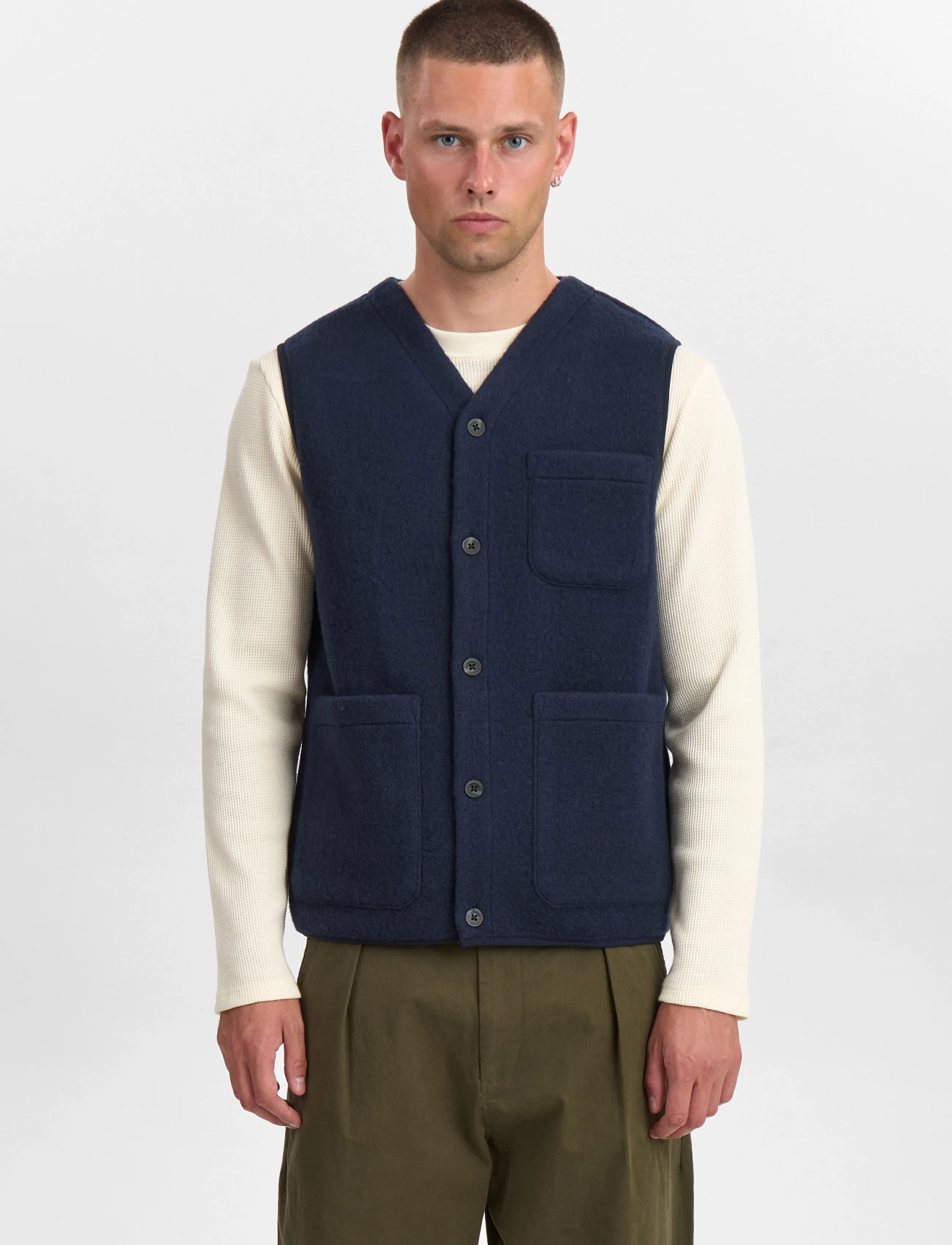 Anerkjendt - AKRAMSUS BOILED WOOL - vests - sky captain - 4