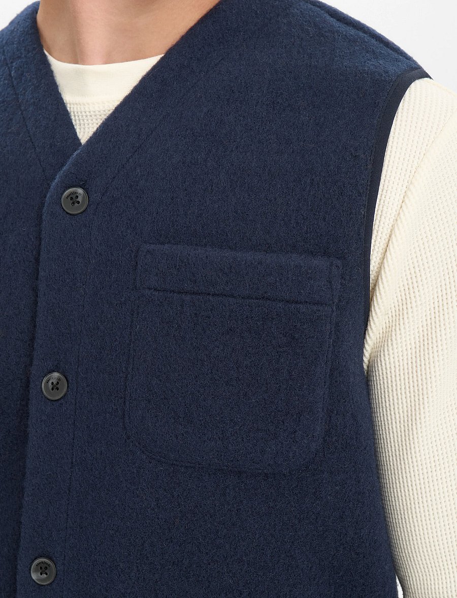 Anerkjendt - AKRAMSUS BOILED WOOL - vests - sky captain - 0