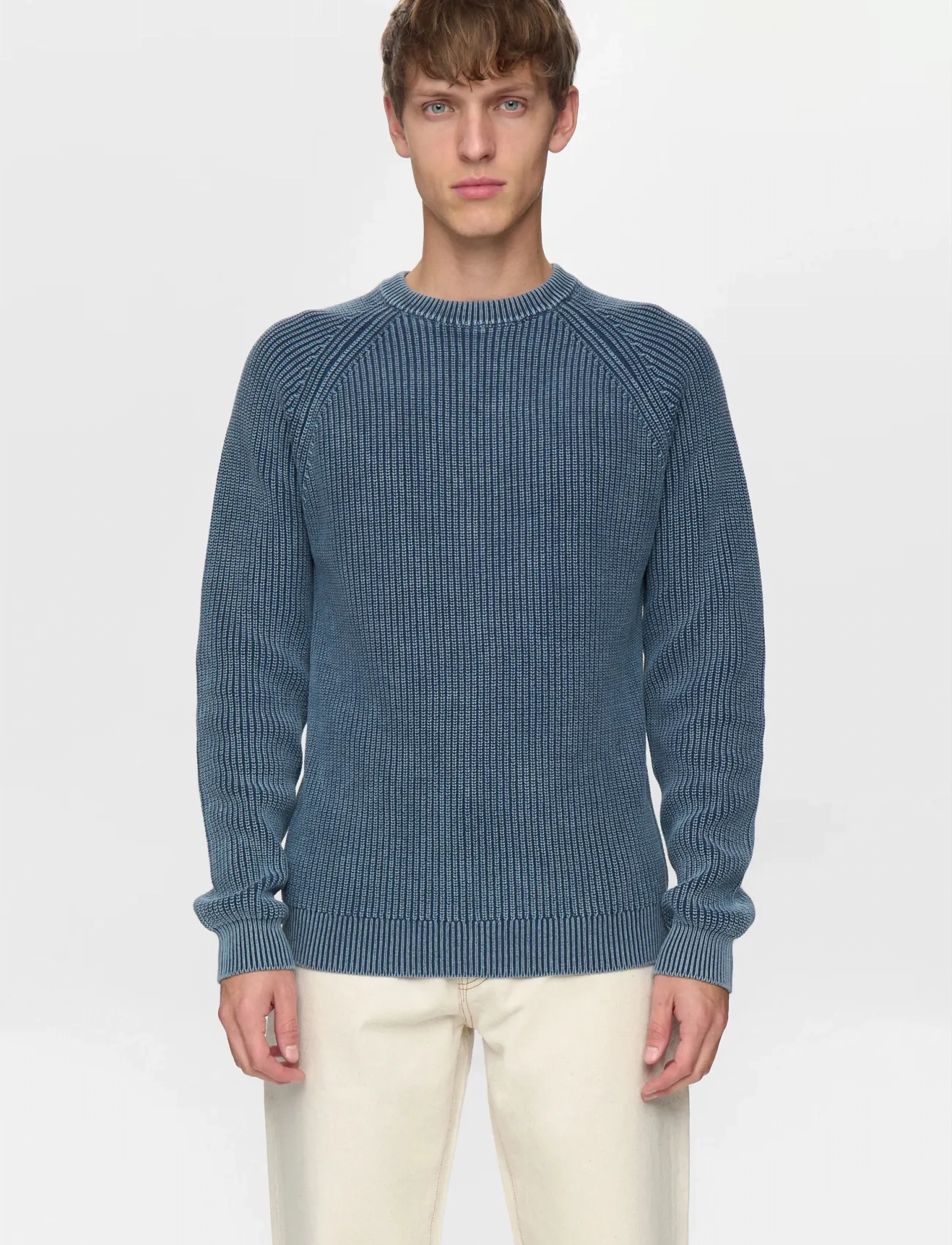 Anerkjendt - AKSUNE PATENT KNIT - rundhalsad - light blue - 2