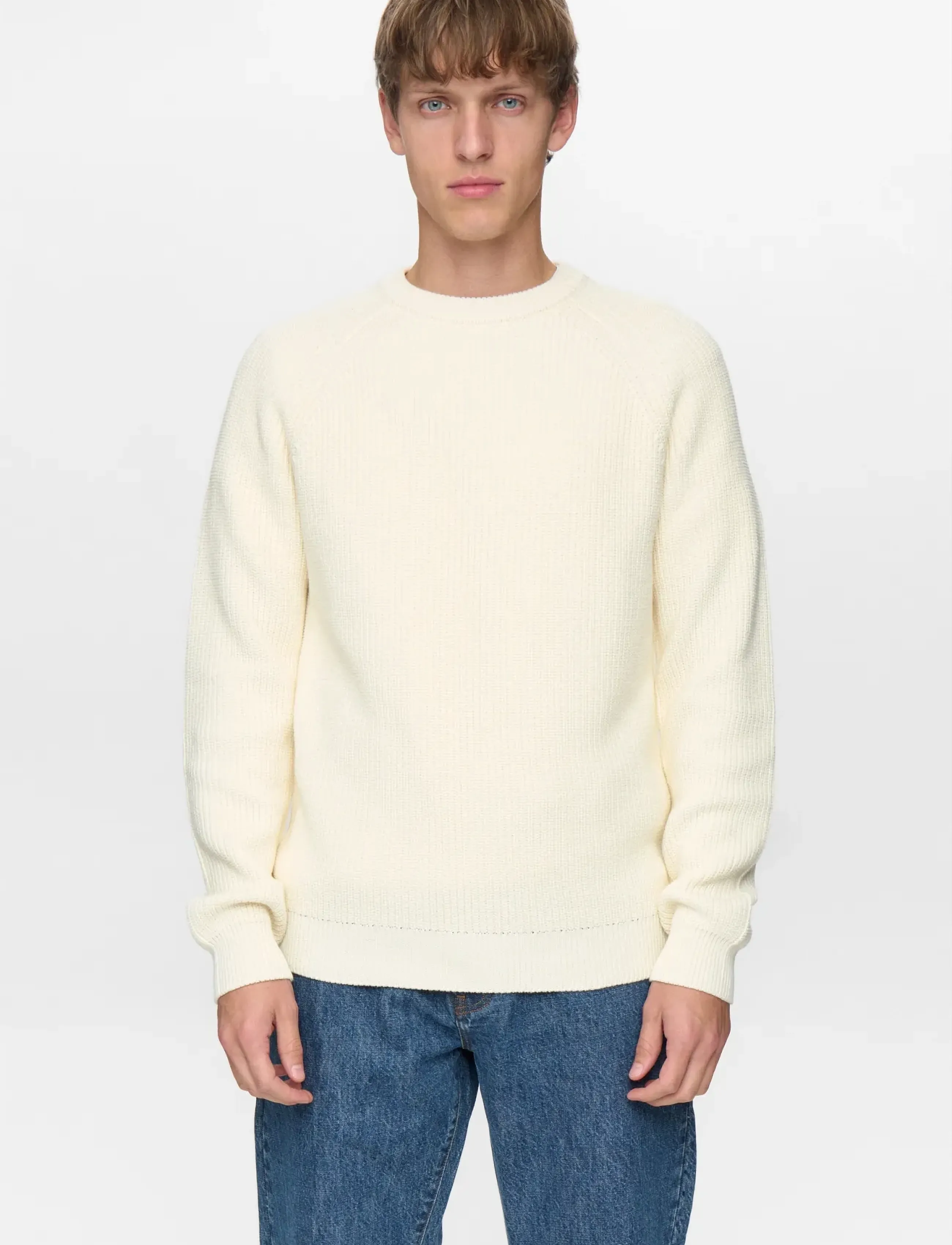 Anerkjendt - AKSUNE PATENT KNIT - rundhalsad - tofu - 2