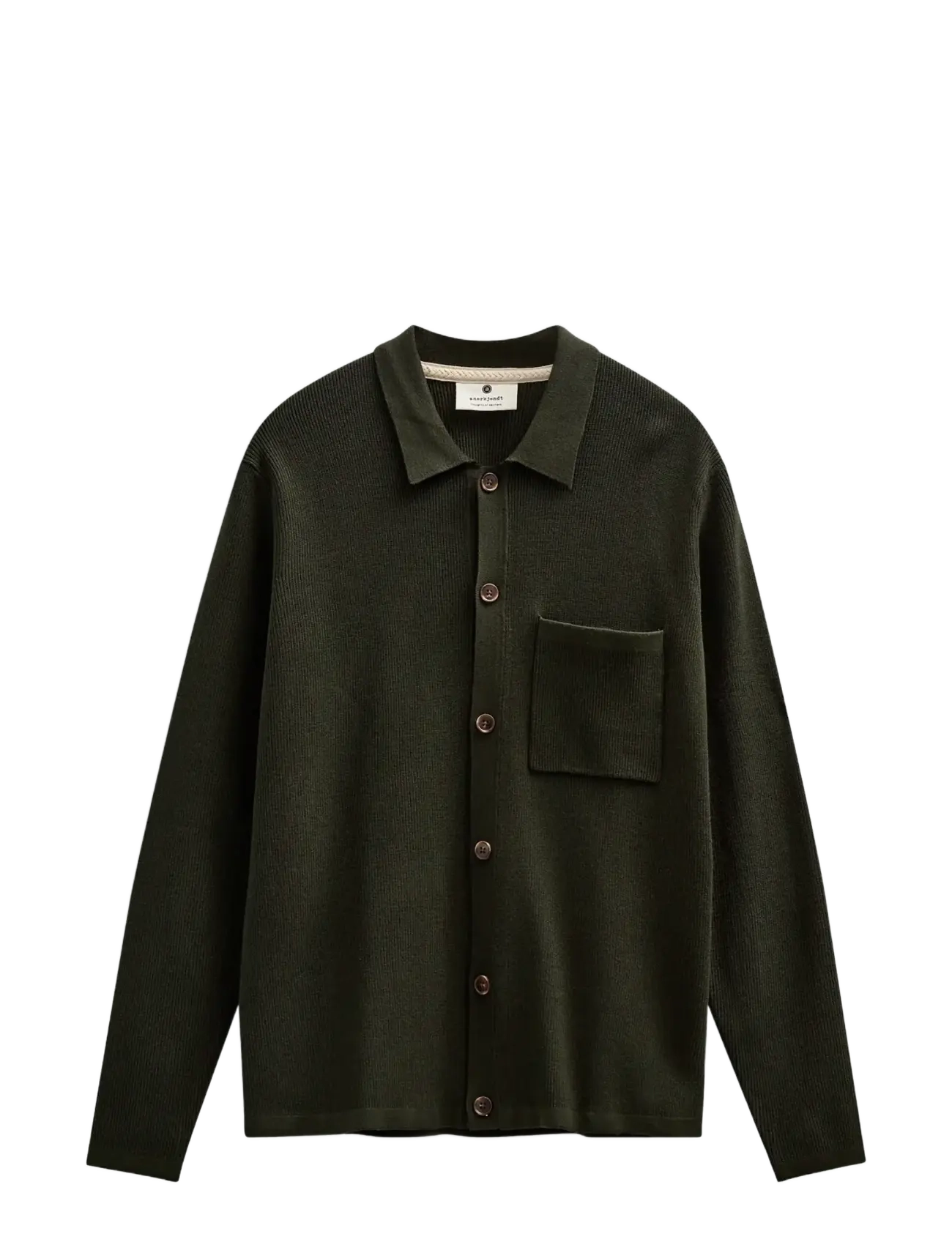 Anerkjendt AKSVEND NEEDLE RIB KNIT CARDIGAN - Anerkjendt - FOREST NIGHT / green