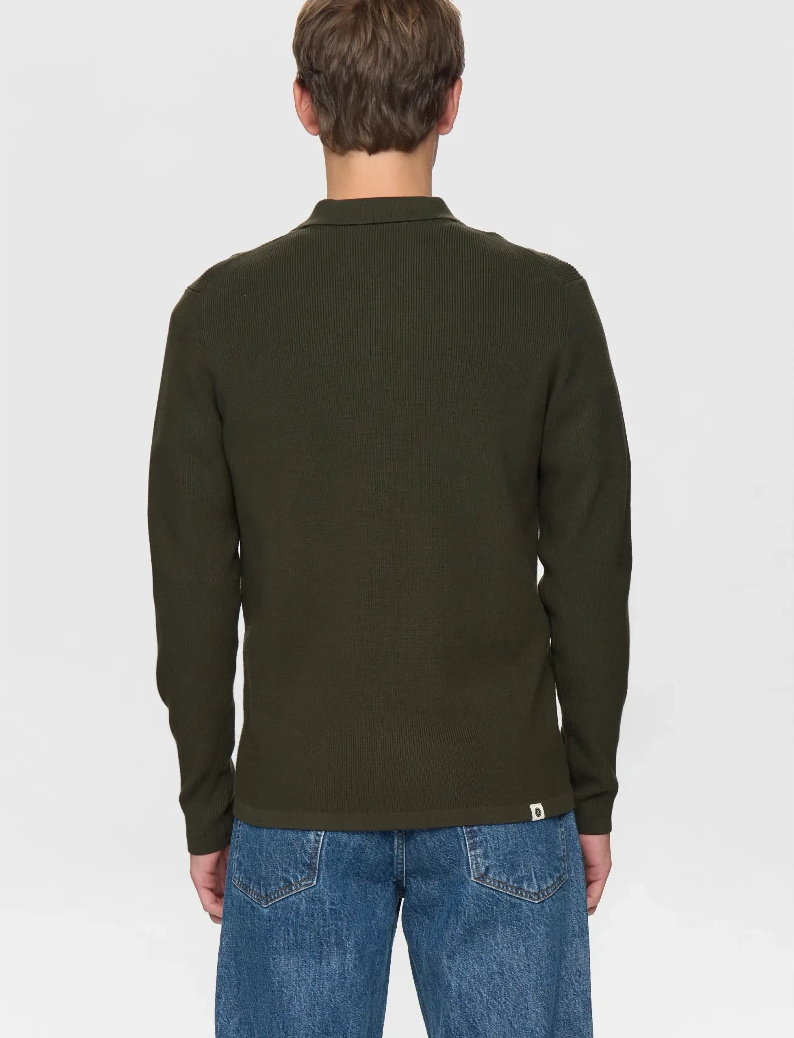Anerkjendt - AKSVEND NEEDLE RIB KNIT CARDIGAN - poloer i strik med lange ærmer - forest night - 5