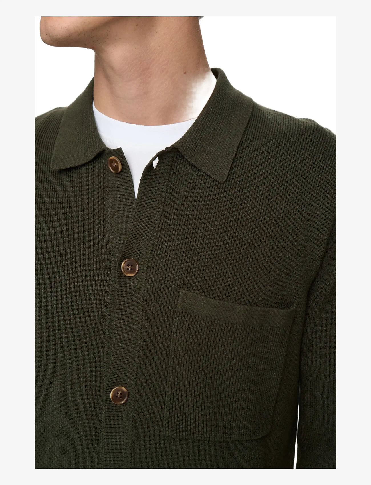 Anerkjendt - AKSVEND NEEDLE RIB KNIT CARDIGAN - knitted polos - forest night - 2