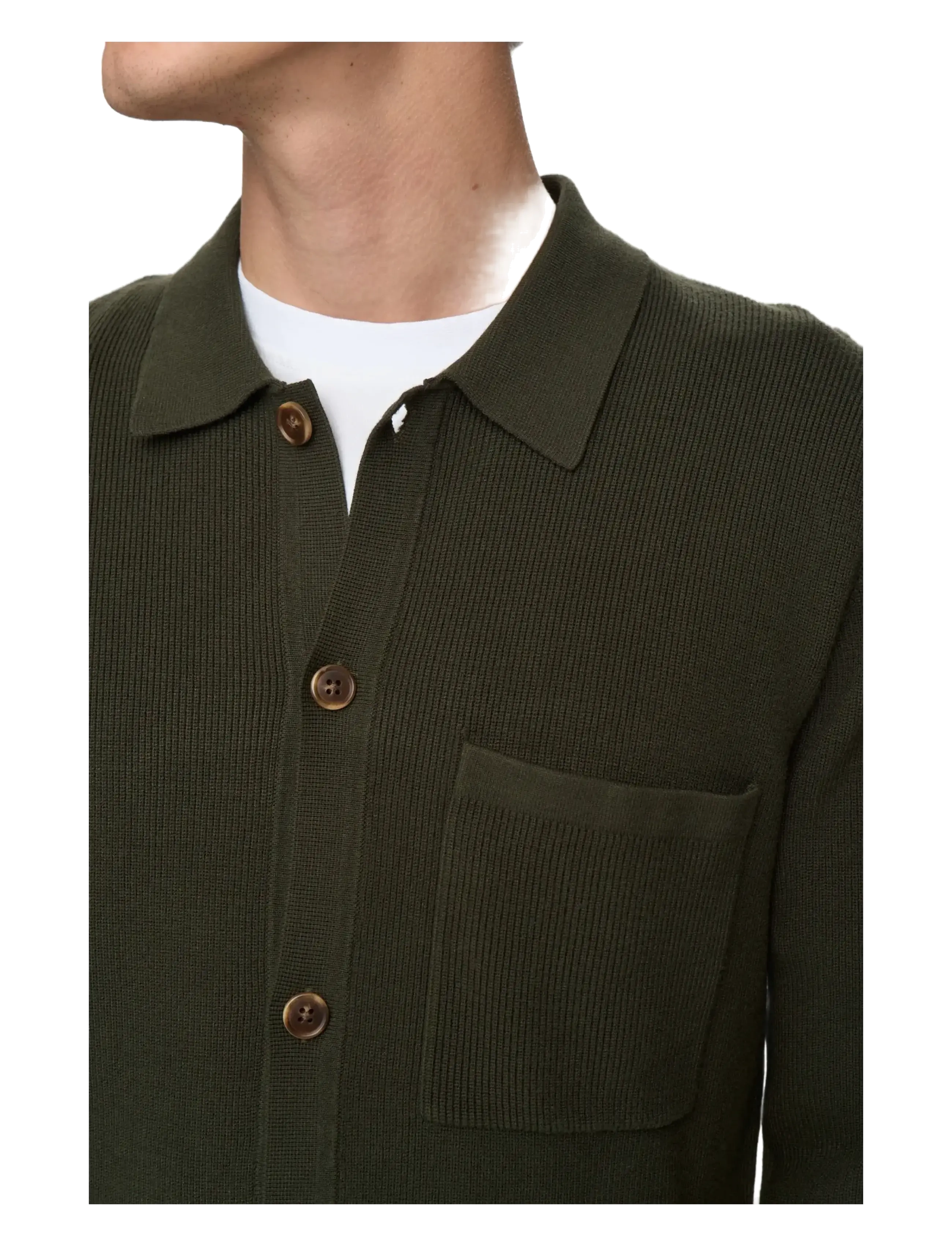 Anerkjendt - AKSVEND NEEDLE RIB KNIT CARDIGAN - poloer i strik med lange ærmer - forest night - 2