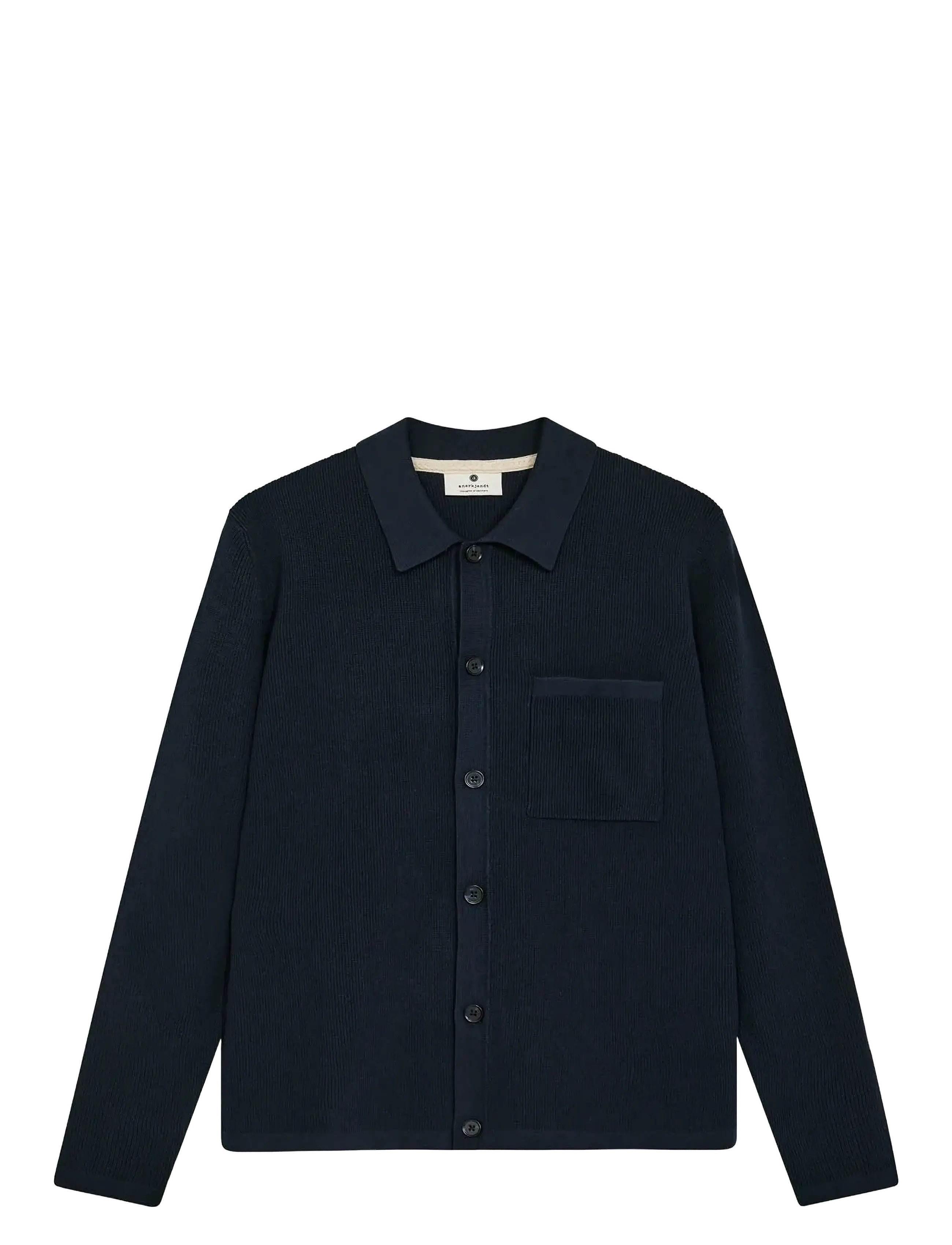 ANERKJENDT Aksvend Needle Rib Knit Cardigan Navy - XXL - Herren