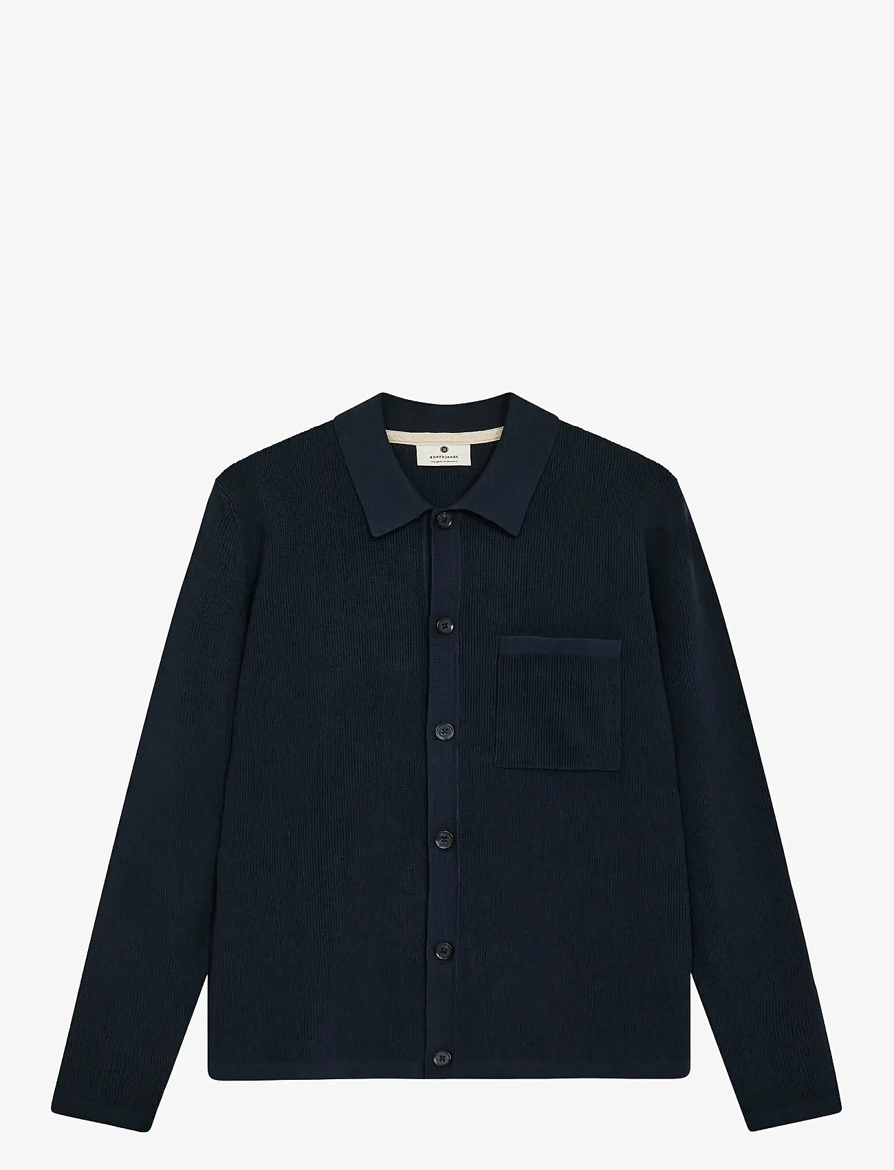 Anerkjendt - AKSVEND NEEDLE RIB KNIT CARDIGAN - gestrickte polohemden - sky captain - 0