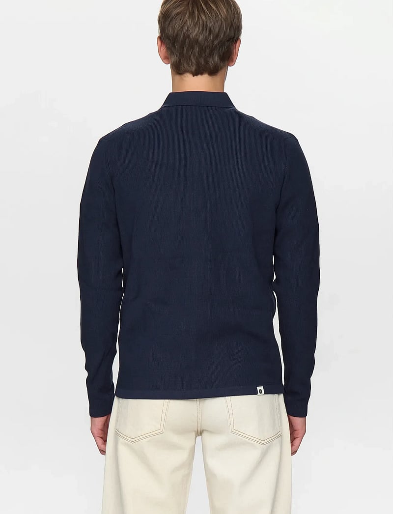 Anerkjendt - AKSVEND NEEDLE RIB KNIT CARDIGAN - gestrickte polohemden - sky captain - 4