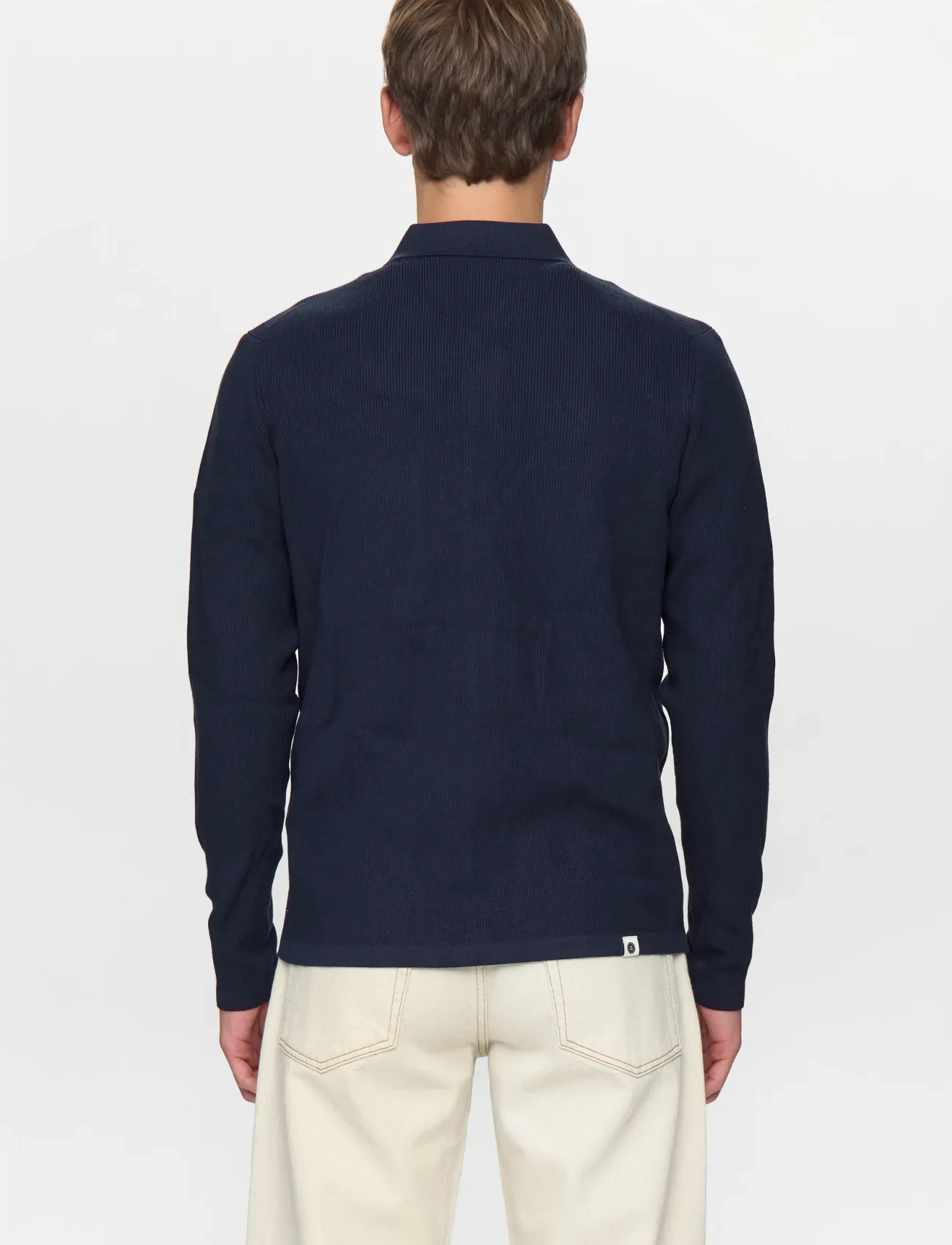 Anerkjendt - AKSVEND NEEDLE RIB KNIT CARDIGAN - long-sleeved knitted polos - sky captain - 4