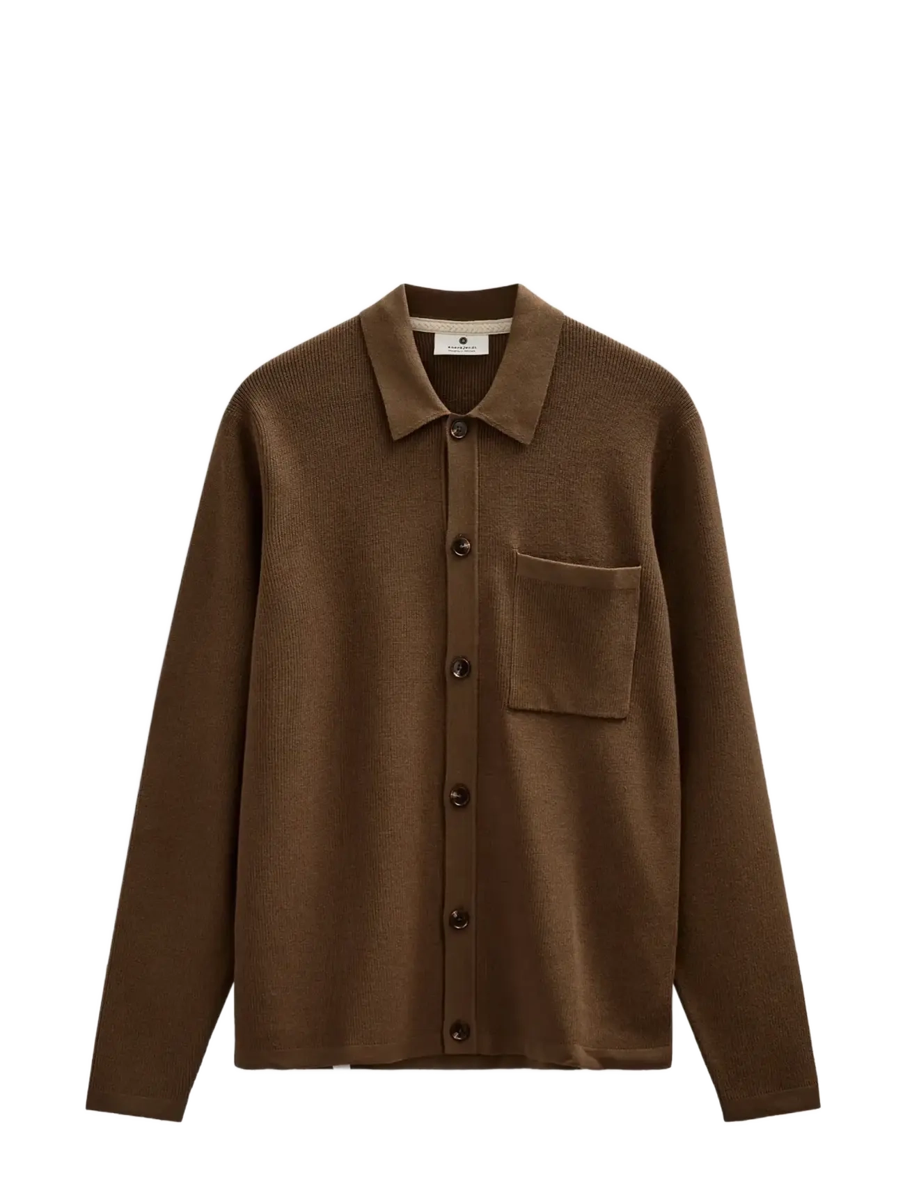 Anerkjendt AKSVEND NEEDLE RIB KNIT CARDIGAN - Anerkjendt - TEAK / brown