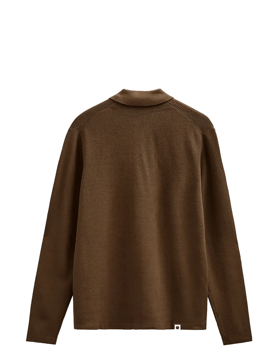 Anerkjendt - AKSVEND NEEDLE RIB KNIT CARDIGAN - langärmelige gestrickte polohemden - teak - 2