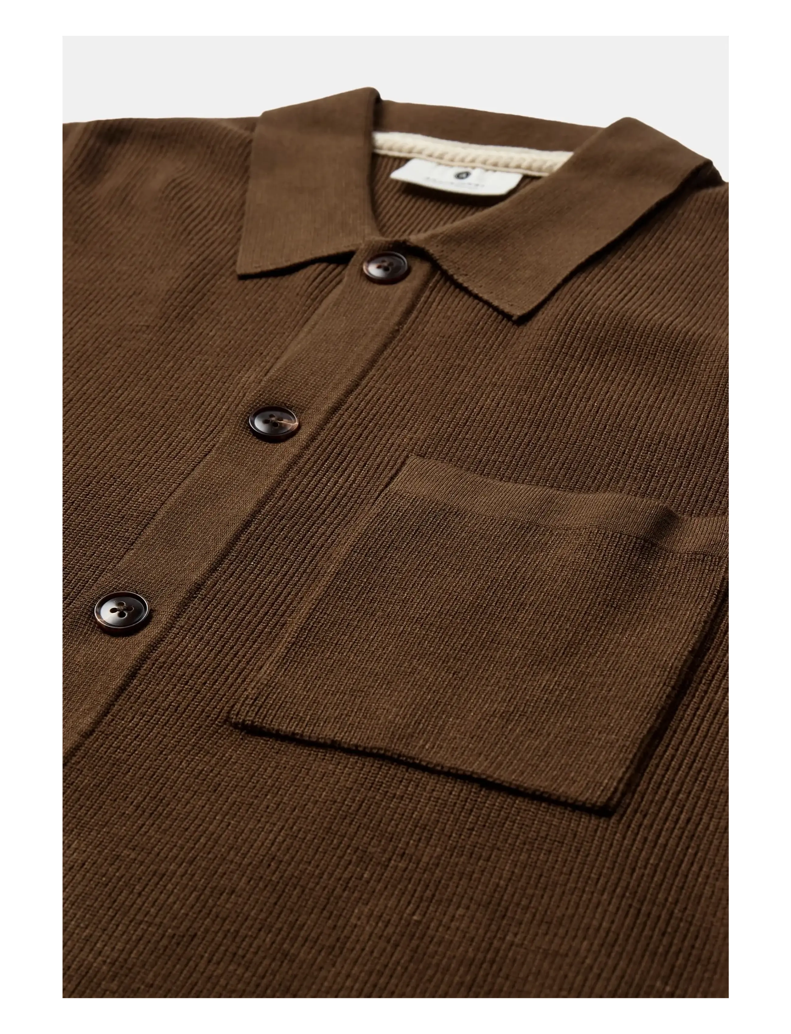 Anerkjendt - AKSVEND NEEDLE RIB KNIT CARDIGAN - poloer i strik med lange ærmer - teak - 3