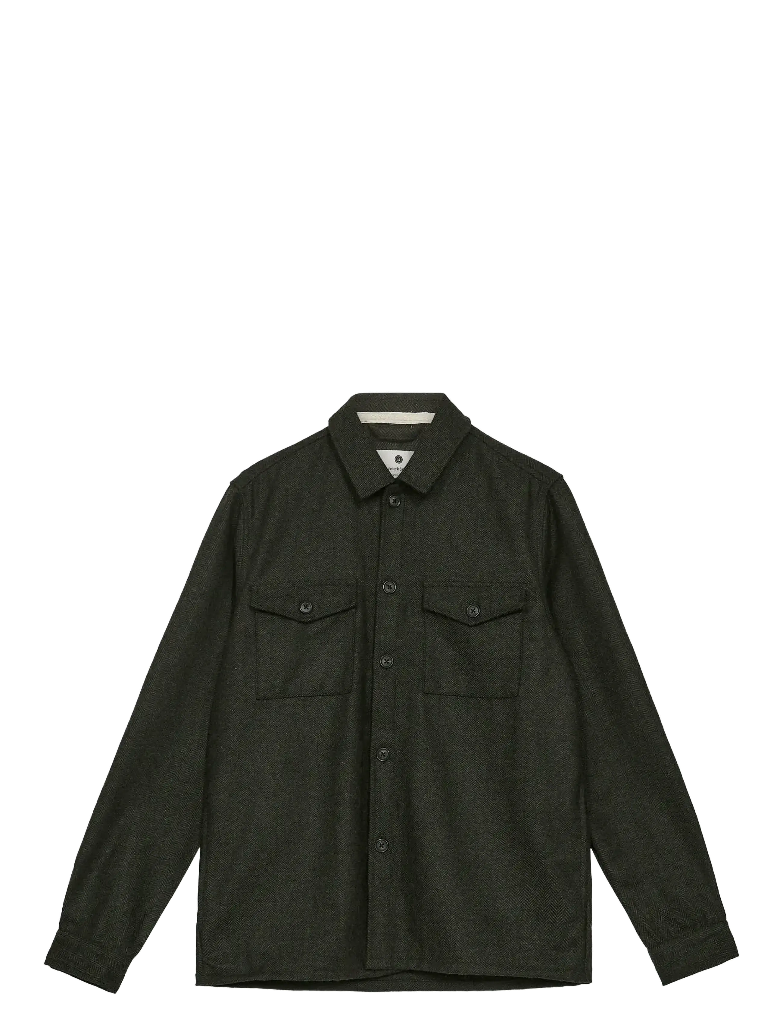 AKOSCAR WOOL OVERSHIRT - FOREST NIGHT