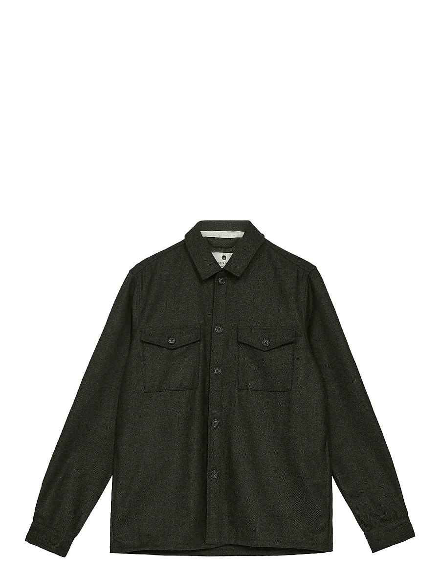 Anerkjendt - AKOSCAR WOOL OVERSHIRT - mallistot - forest night - 0