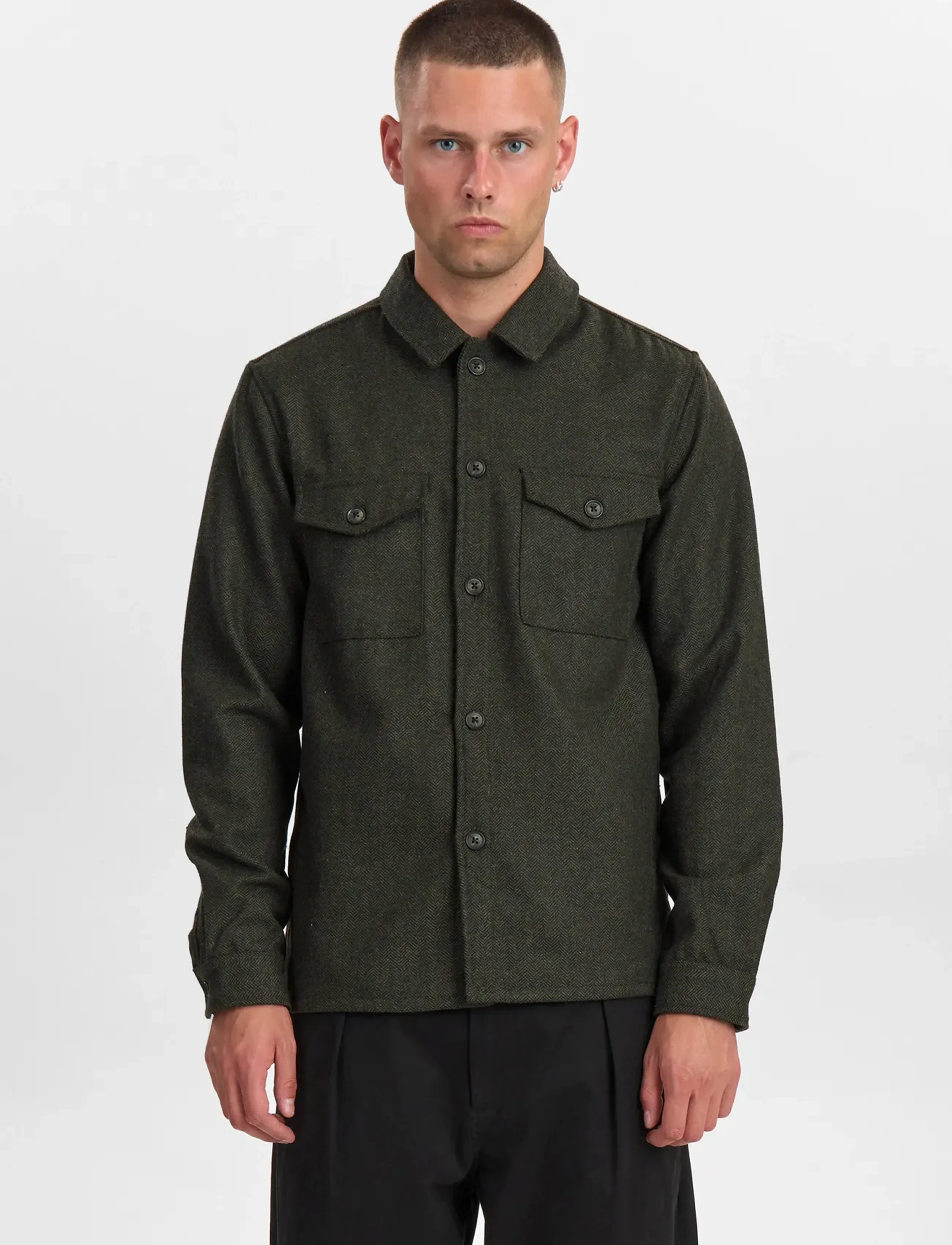 Anerkjendt - AKOSCAR WOOL OVERSHIRT - mallistot - forest night - 2