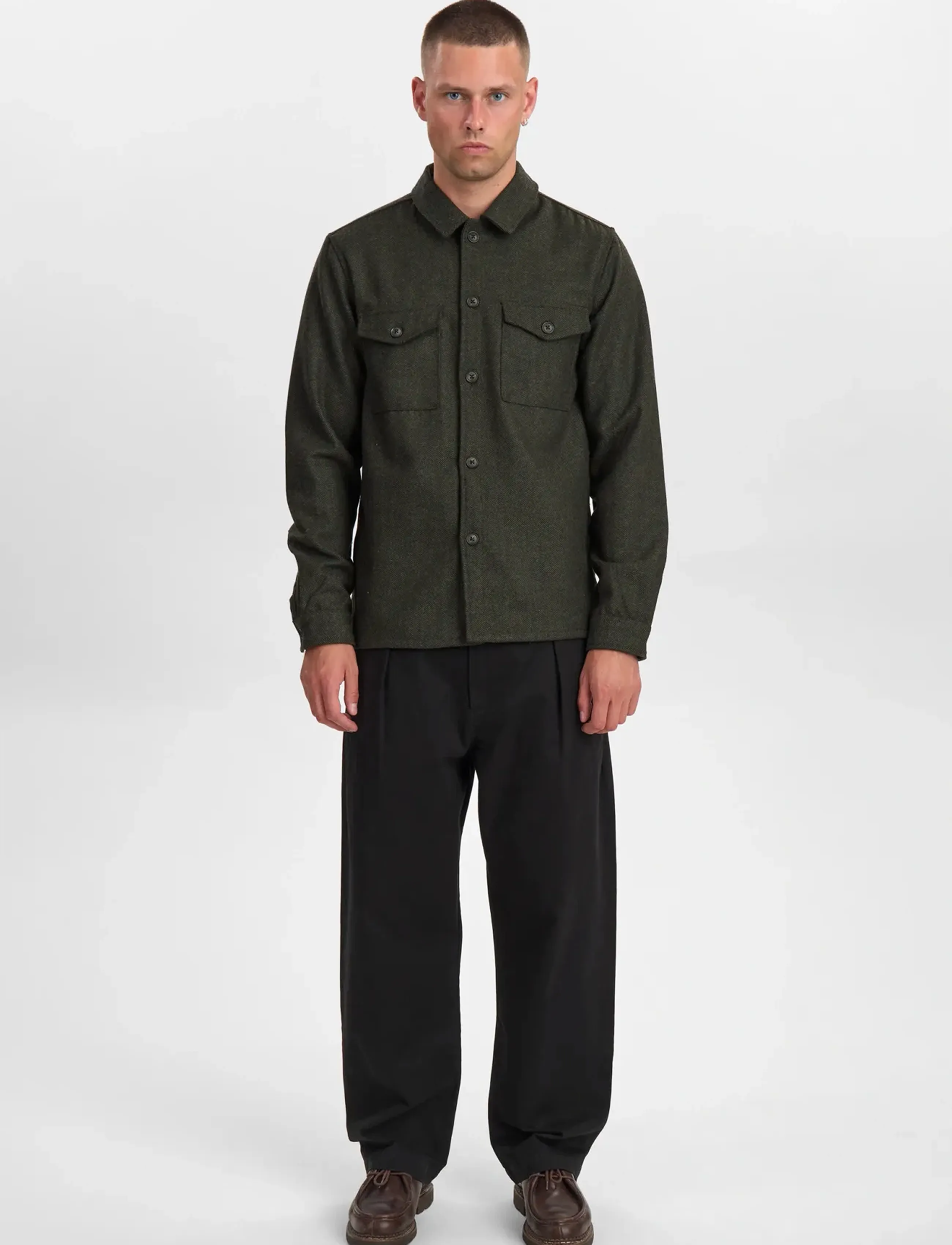 Anerkjendt - AKOSCAR WOOL OVERSHIRT - mallistot - forest night - 3