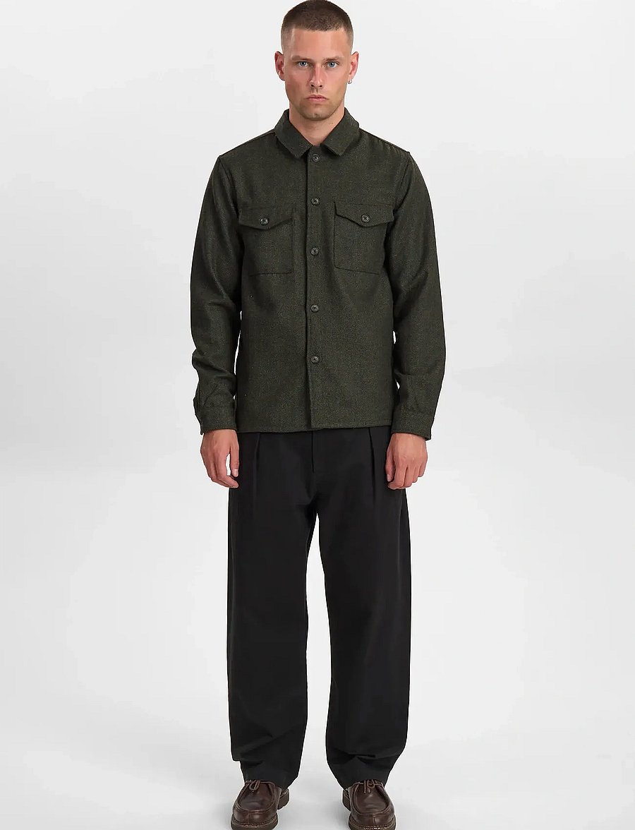 Anerkjendt - AKOSCAR WOOL OVERSHIRT - mallistot - forest night - 3