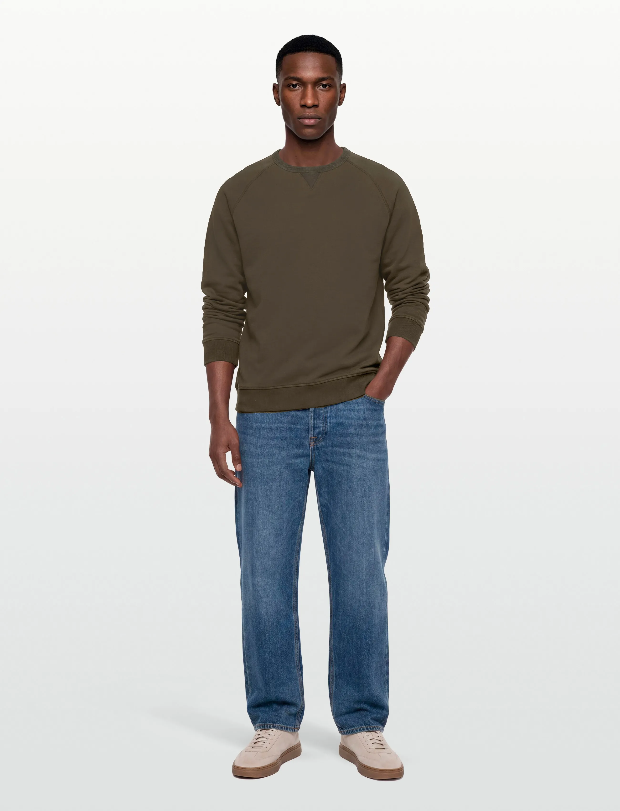 Anerkjendt Aktoni Basic Sweat, L, Khaki green, Sweatshirts & Hættetrøjer > Sweatshirts, Herre