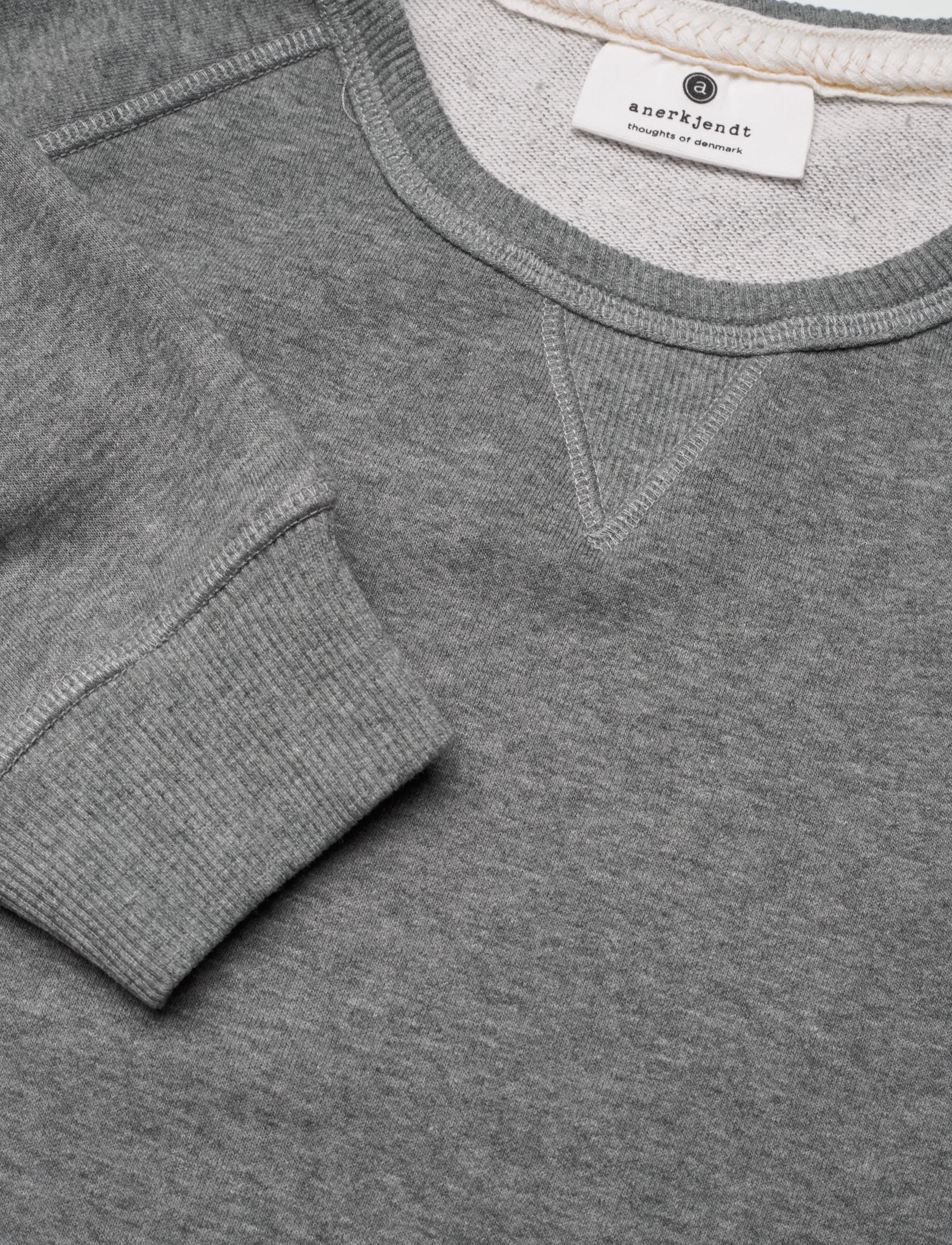 Anerkjendt - AKTONI BASIC SWEAT - kollektioner - medium grey mel - 2