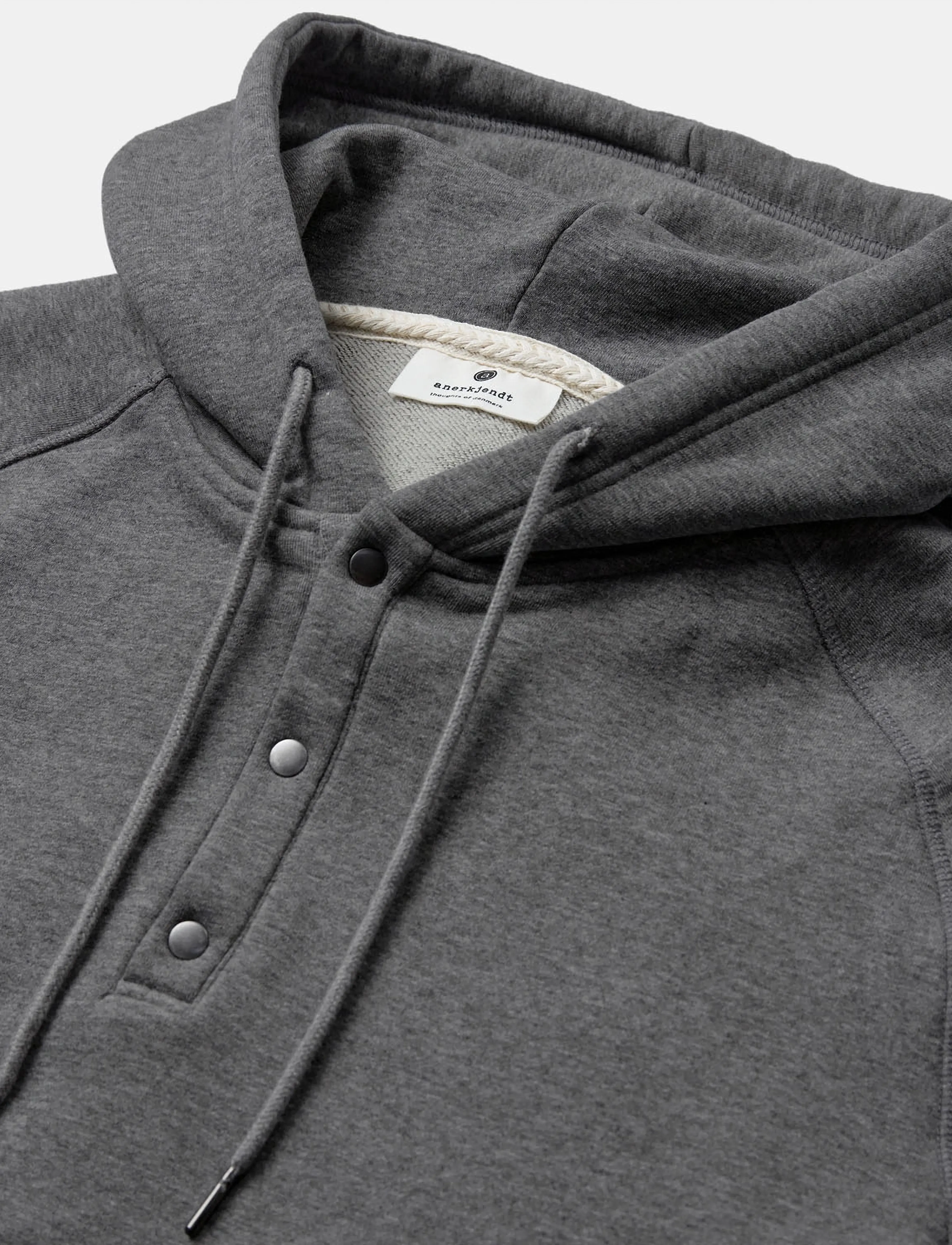 Anerkjendt - AKTONI BASIC HOODIE SWEAT - sportiska stila džemperi - medium grey mel - 2