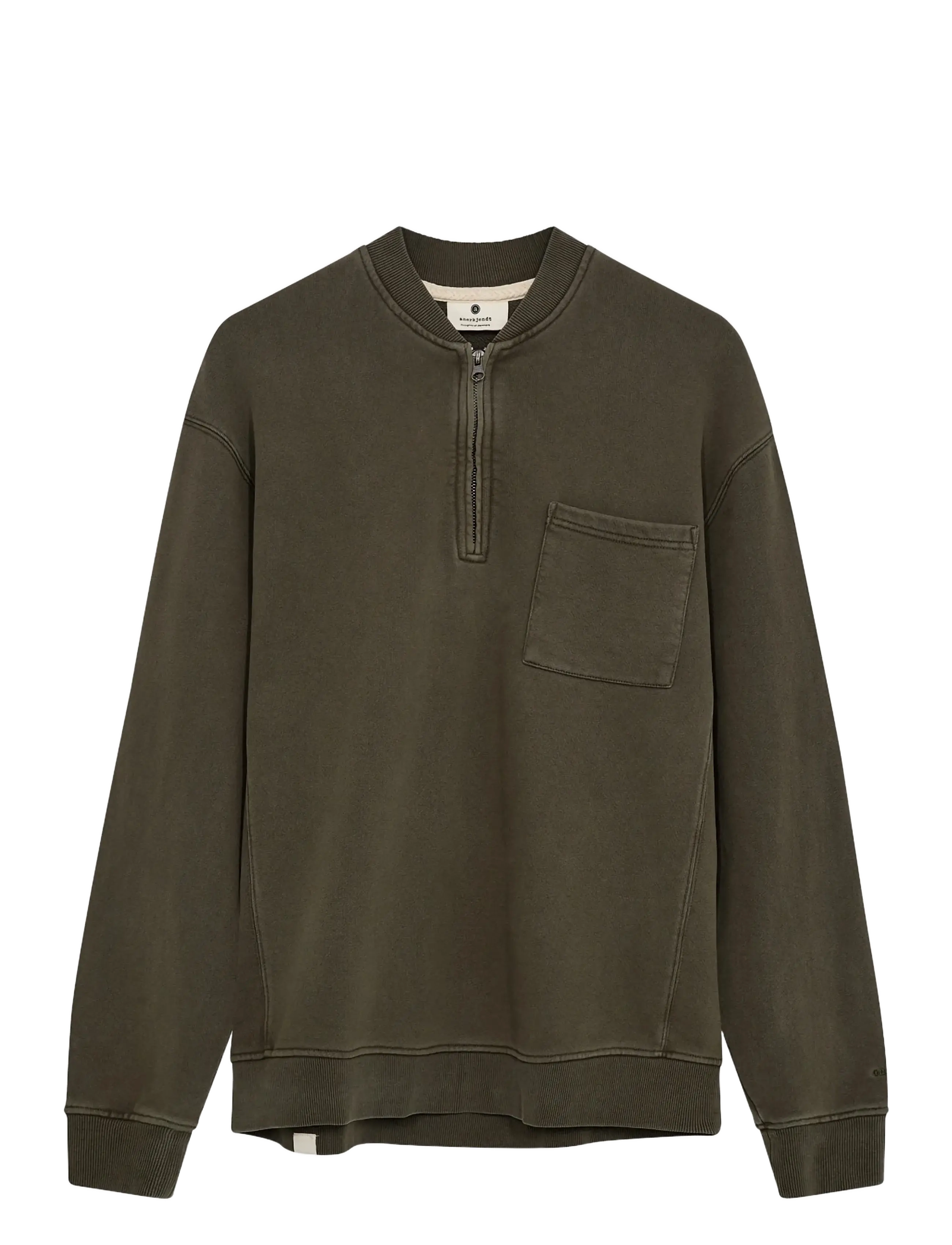 Anerkjendt AKTONI BASIC HALF ZIP - Strik - FOREST NIGHT / khaki/green