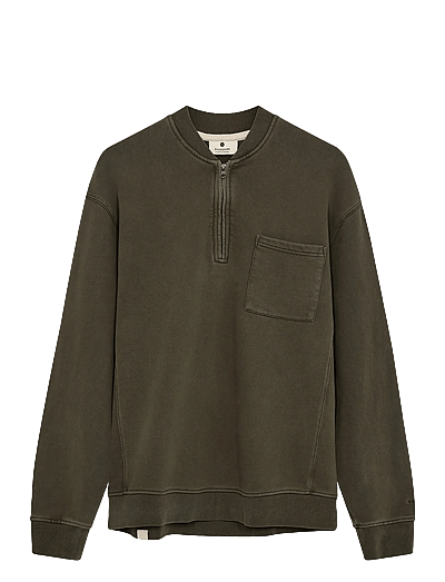 Anerkjendt AKTONI BASIC HALF ZIP - Half zip jumpers - FOREST NIGHT / khaki/green
