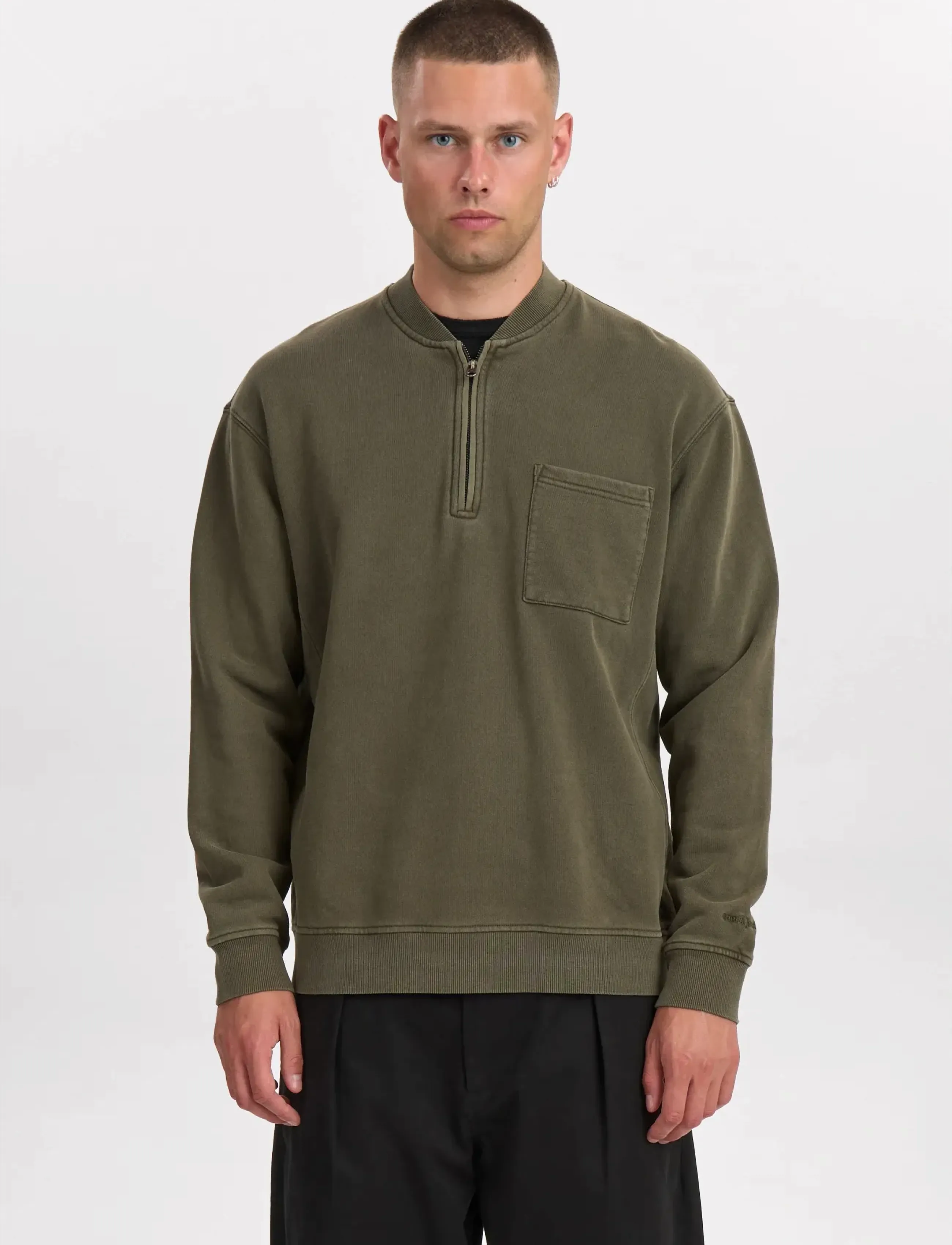 Anerkjendt - AKTONI BASIC HALF ZIP - menn - forest night - 2