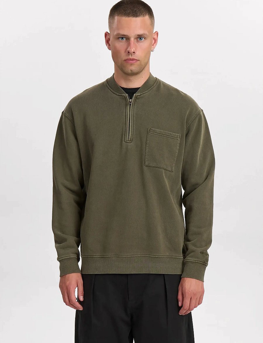 Anerkjendt - AKTONI BASIC HALF ZIP - pullover mit halbem reißverschluss - forest night - 2