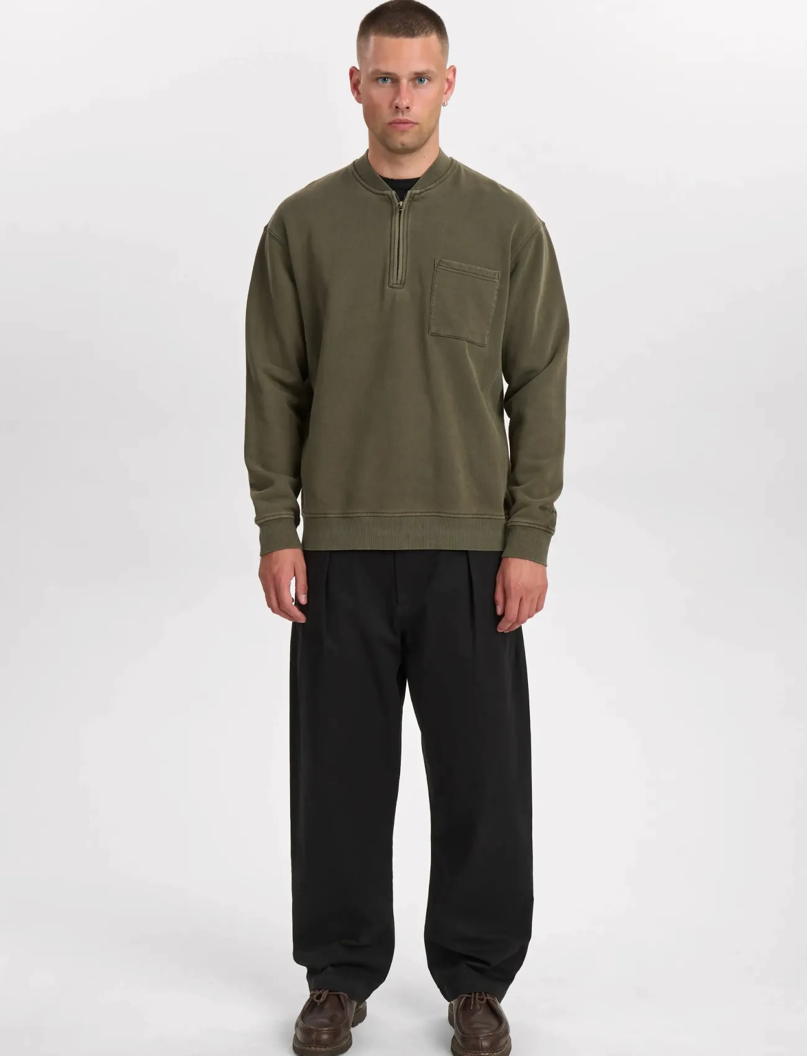 Anerkjendt - AKTONI BASIC HALF ZIP - menn - forest night - 3