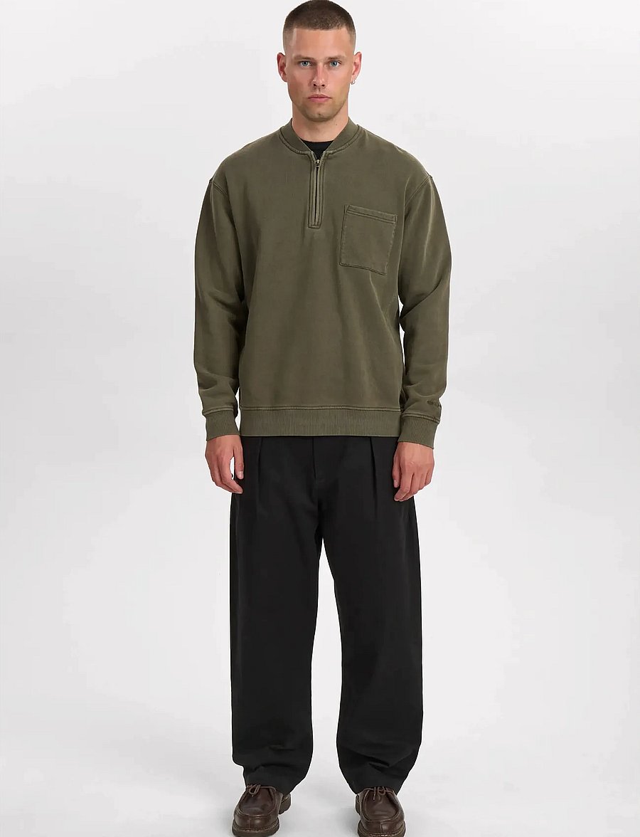 Anerkjendt - AKTONI BASIC HALF ZIP - pullover mit halbem reißverschluss - forest night - 3