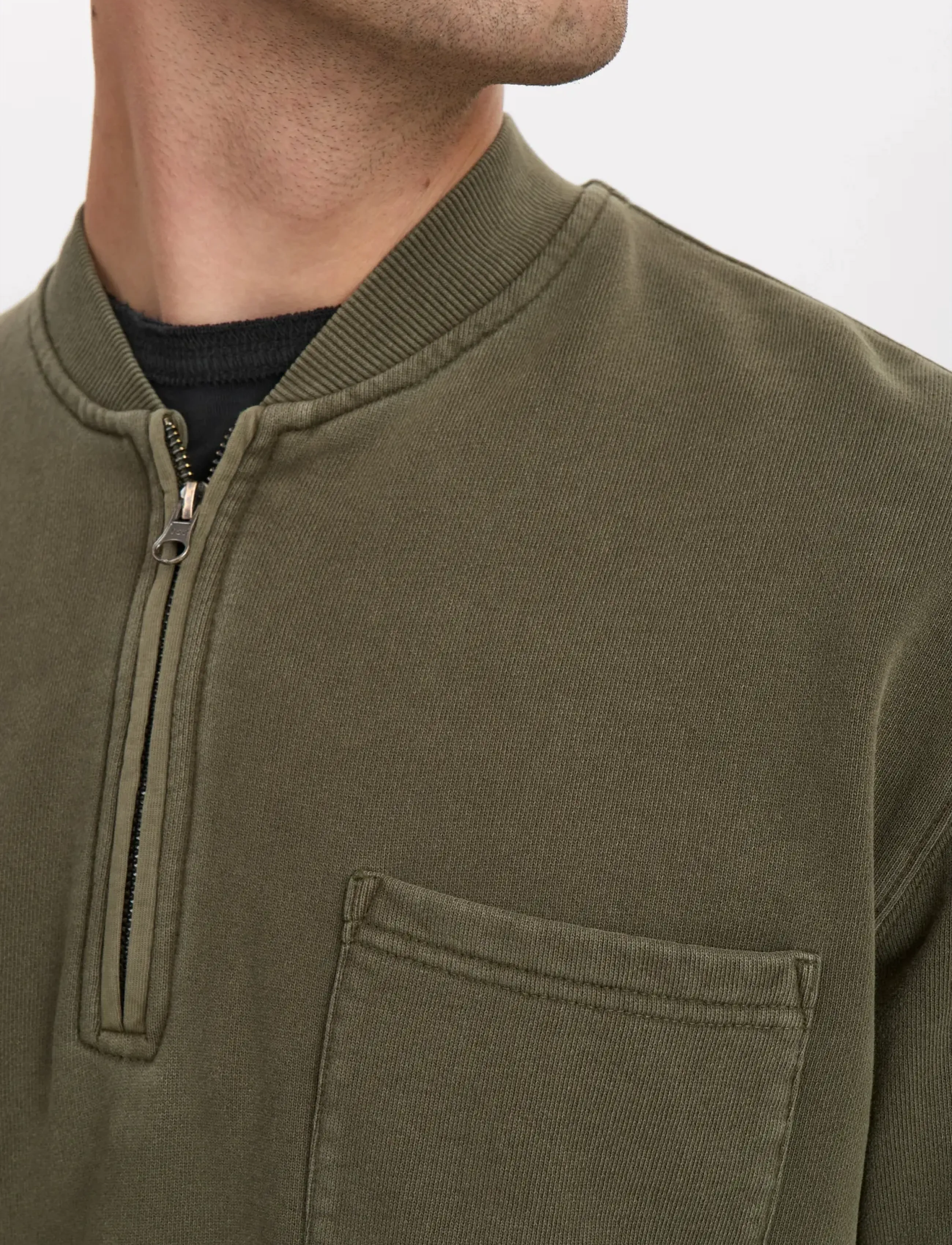 Anerkjendt AKTONI BASIC HALF ZIP - Pullover mit halbem Reißverschluss - FOREST NIGHT / khaki/green