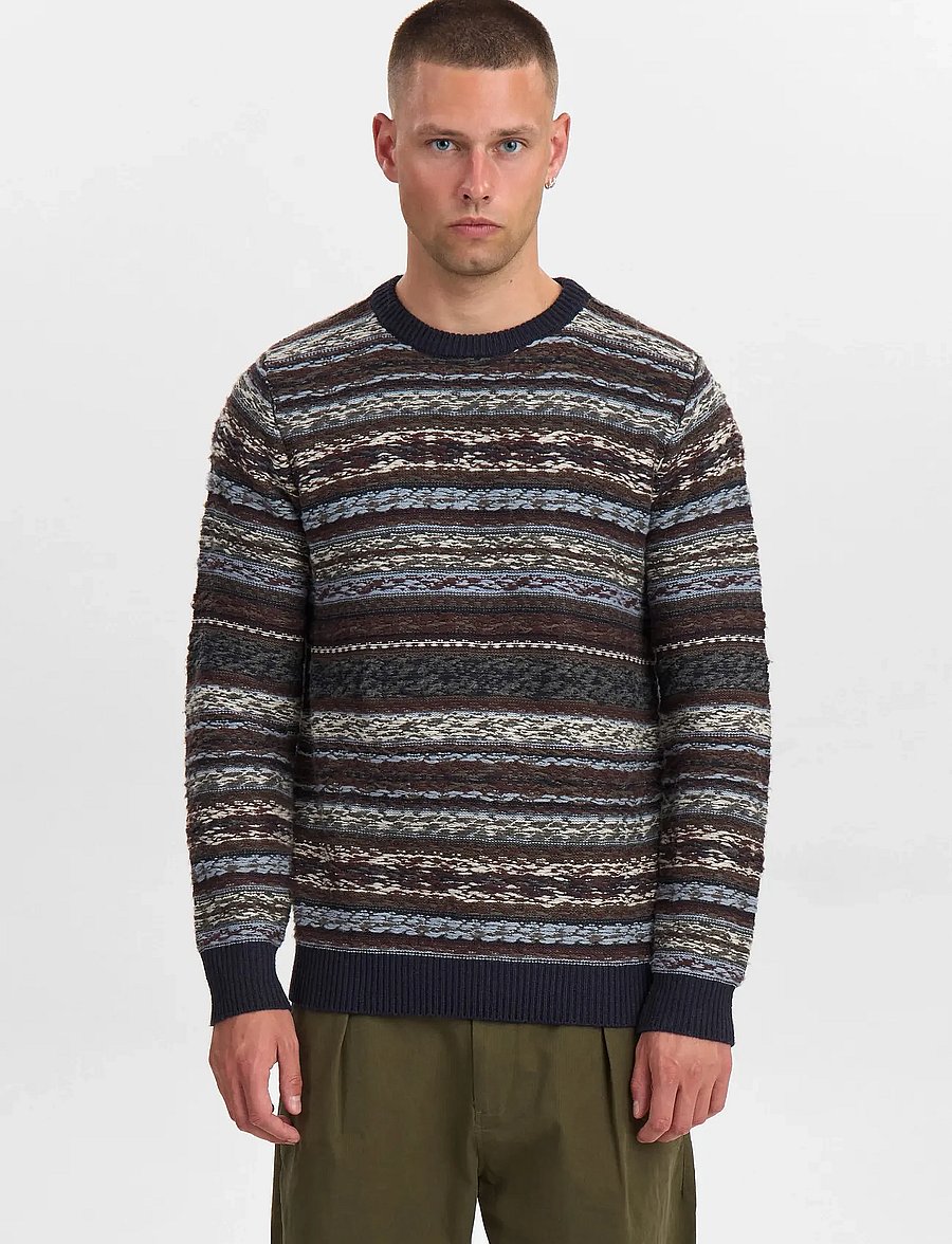 Anerkjendt - AKSUNE REVERSE INKA KNIT - rundhals - sky captain - 0