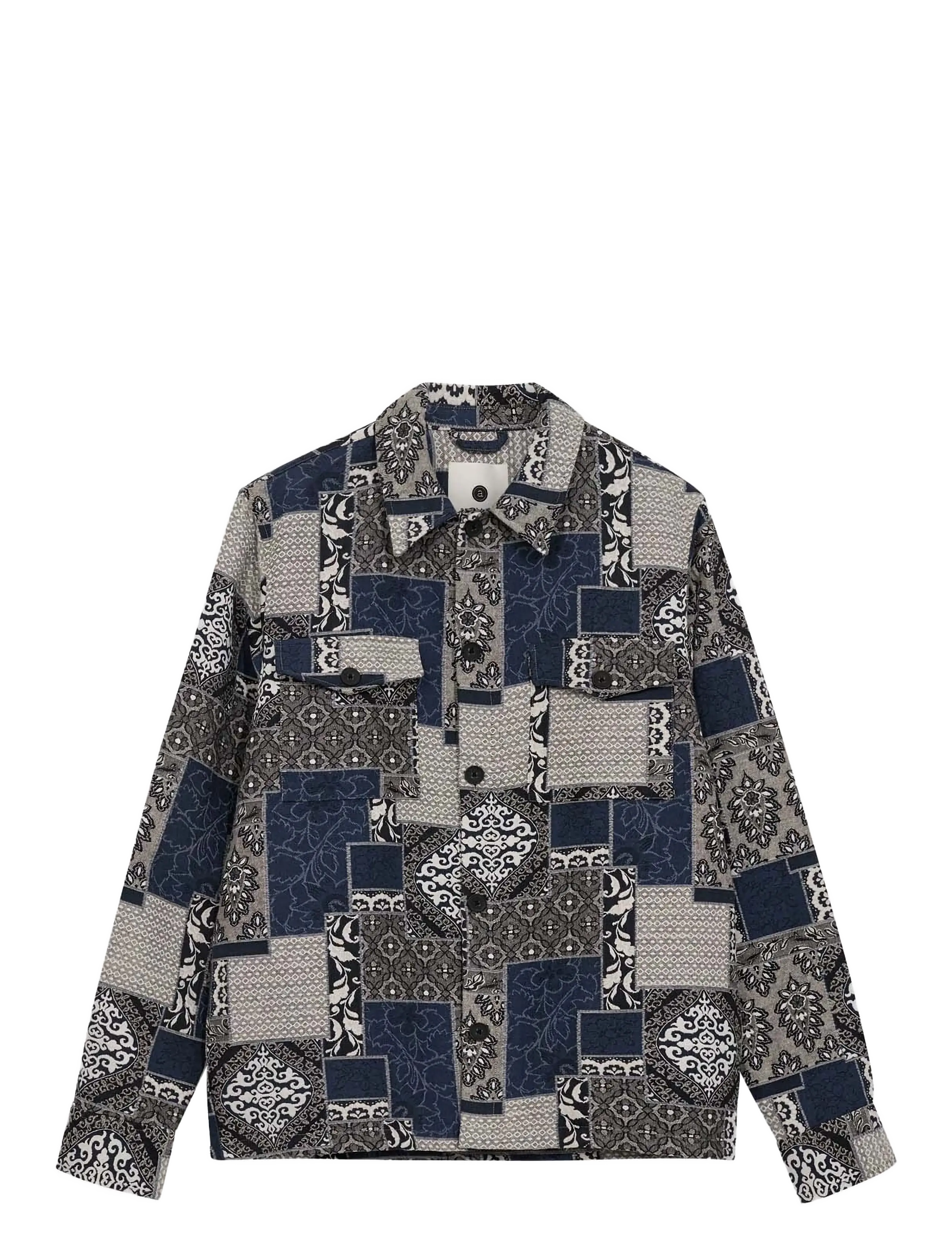 Anerkjendt AKOSCAR STRUCTURE OVERSHIRT - Tøj - SKY CAPTAIN / multi