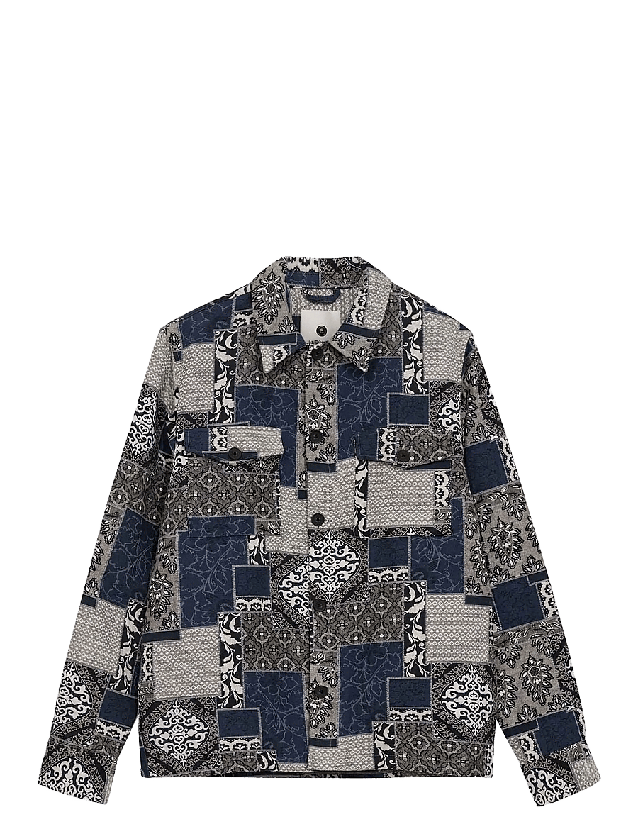 Anerkjendt - AKOSCAR STRUCTURE OVERSHIRT - frühlingsjacken - sky captain - 0