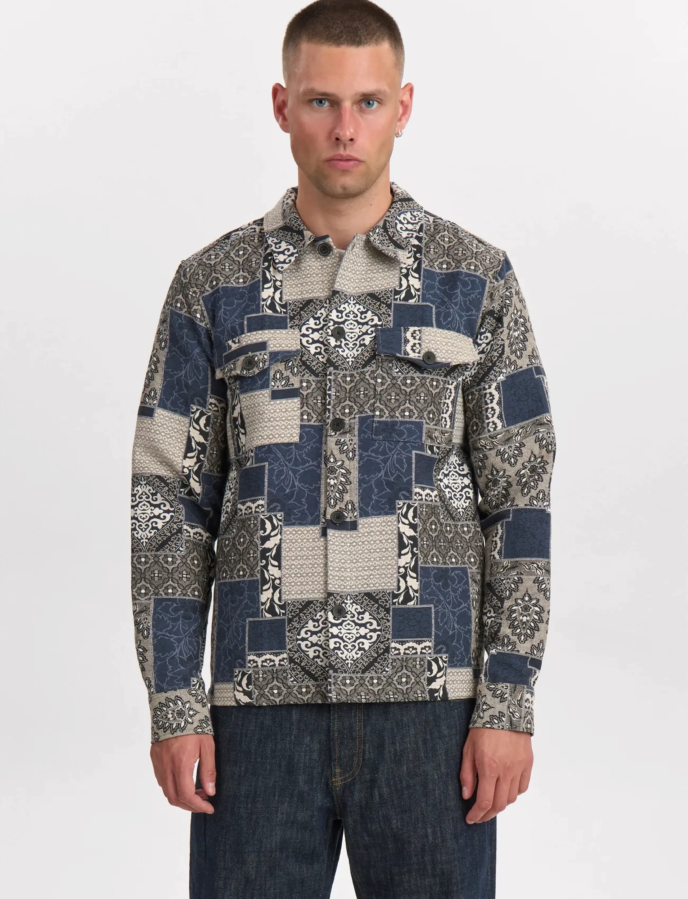 Anerkjendt - AKOSCAR STRUCTURE OVERSHIRT - kevadjakid - sky captain - 2
