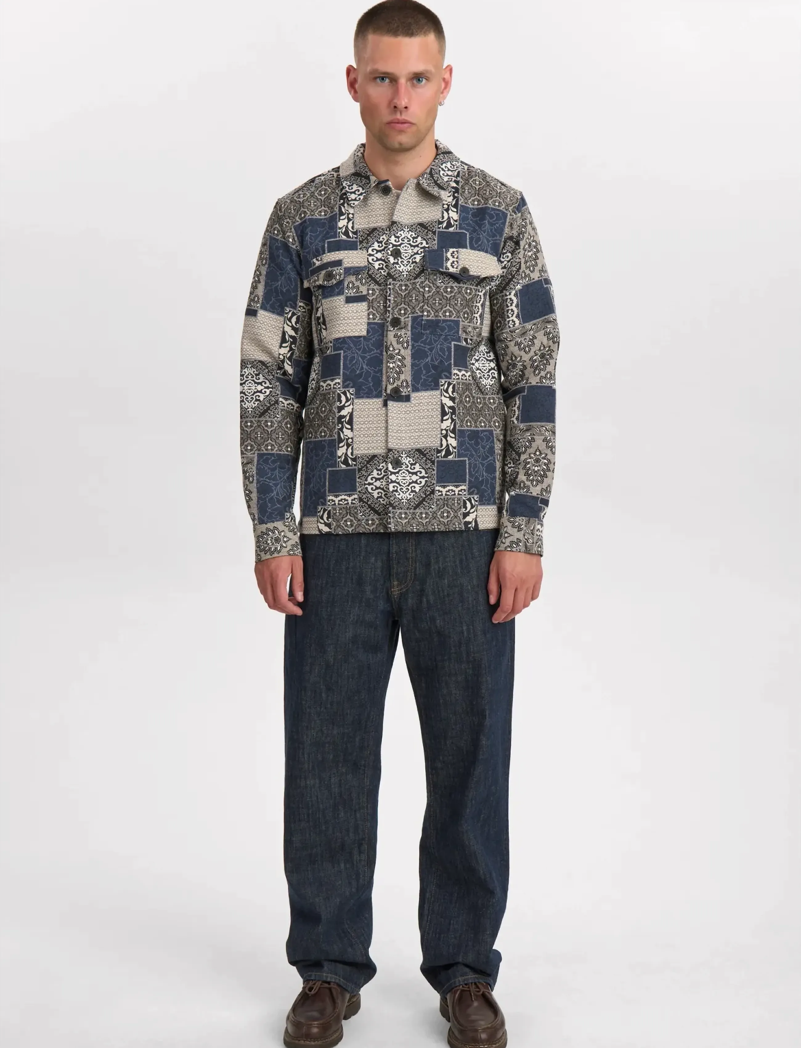 Anerkjendt - AKOSCAR STRUCTURE OVERSHIRT - kevadjakid - sky captain - 3