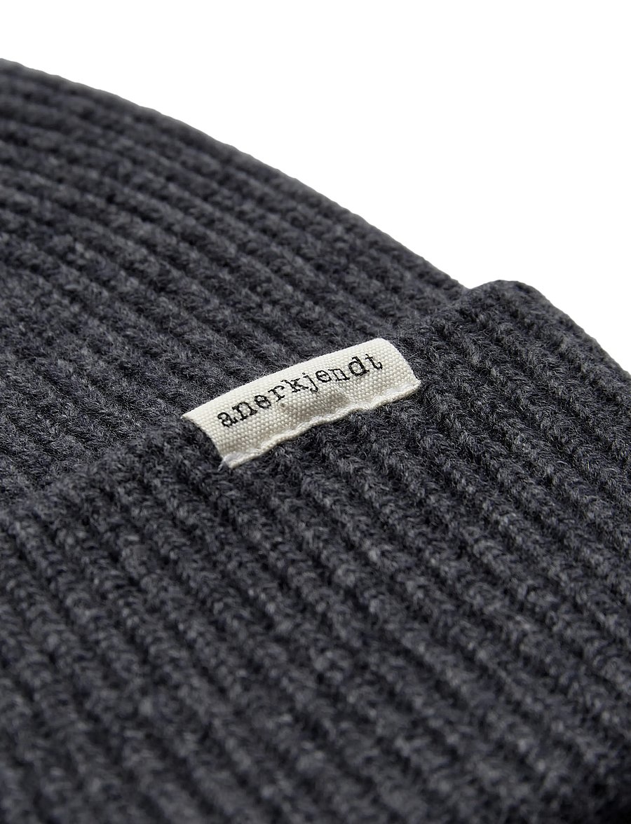 Anerkjendt - AKFELIX MERINO HOOD - dark grey melange - 2