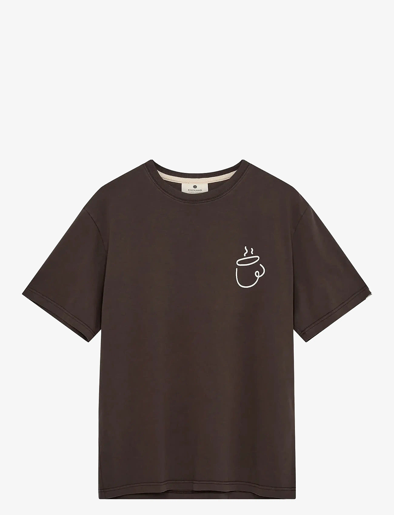 Anerkjendt - AKVILLADS ESPRESSO PRINT S/S TEE - sügisesed riided - mulch - 0