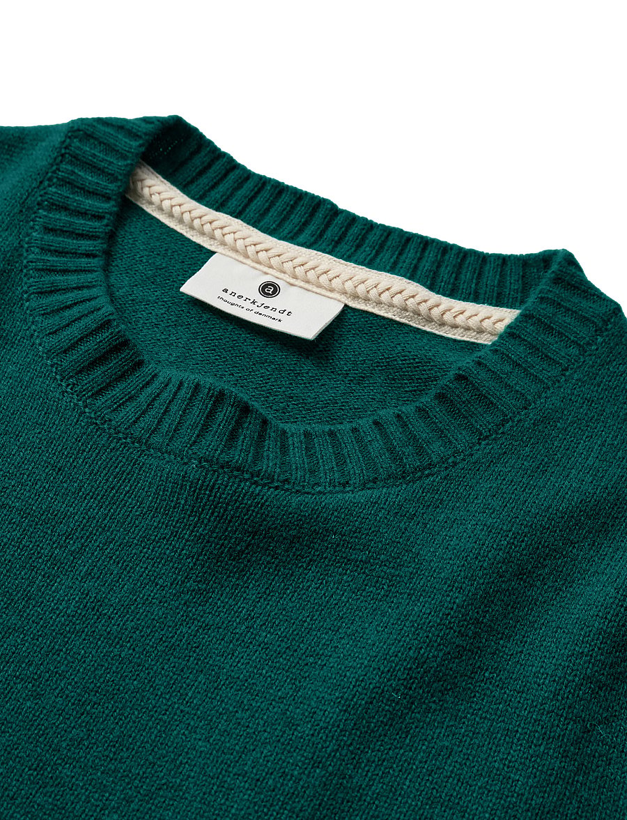 Anerkjendt - AKPETER MERINO WOOL KNIT - rundhals - hunter green - 2