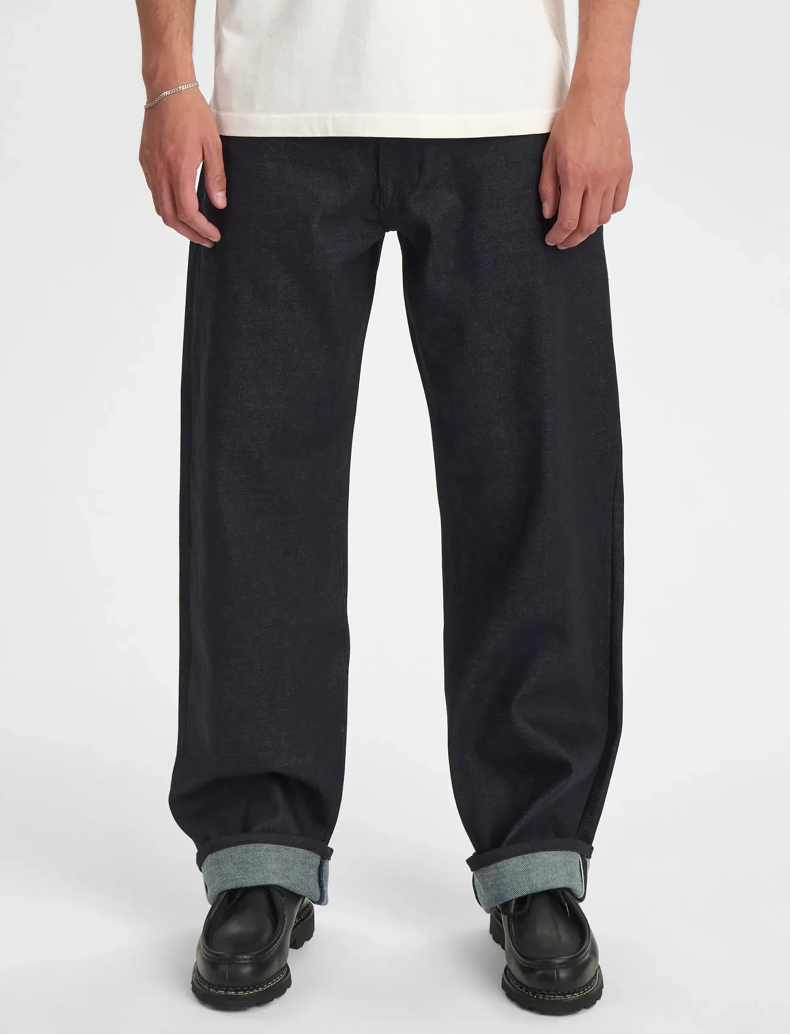 Anerkjendt Akjonas Selvedge Jeans, Mænd, Selvedge Lige Ben Jeans, Navy, Str: 29 x 32